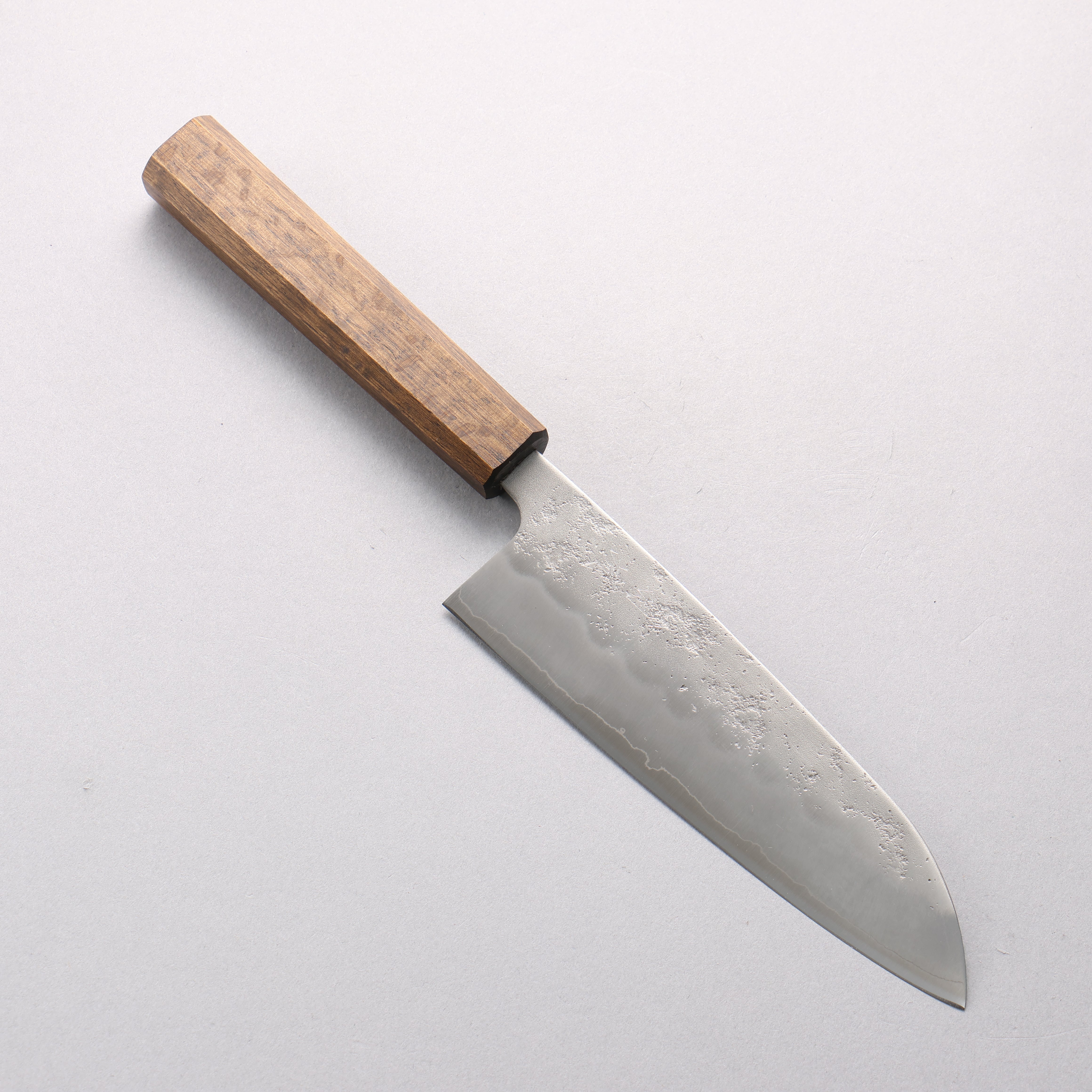 Oul Silver Steel No.3 Nashiji Santoku 165mm Oak (Baikoku / Soot Black) Handle - Japanny - Best Japanese Knife