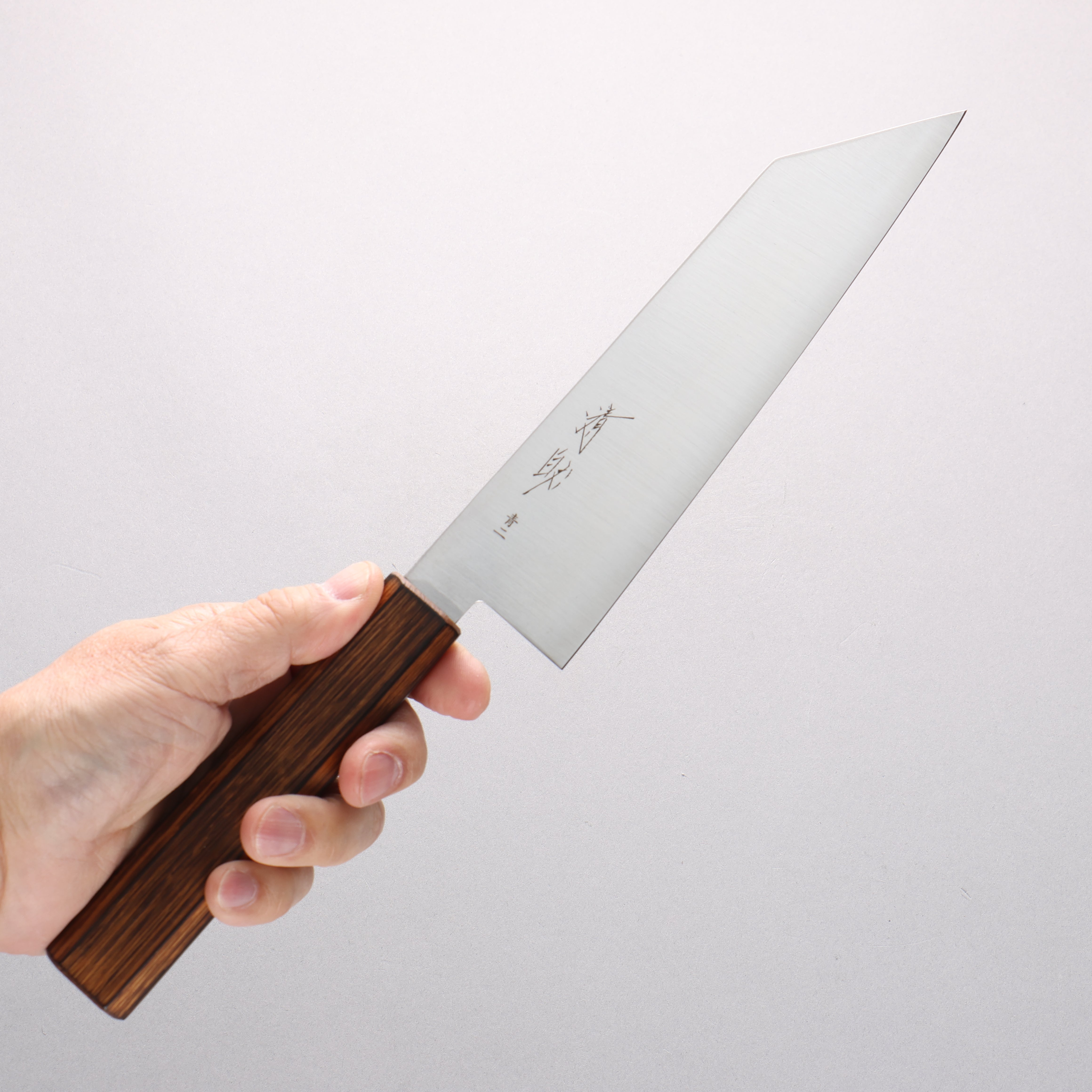 Seisuke Blue Steel No.2 Kiritsuke Gyuto 180mm Oak (Baikoku / Soot Black) Handle - Japanny - Best Japanese Knife