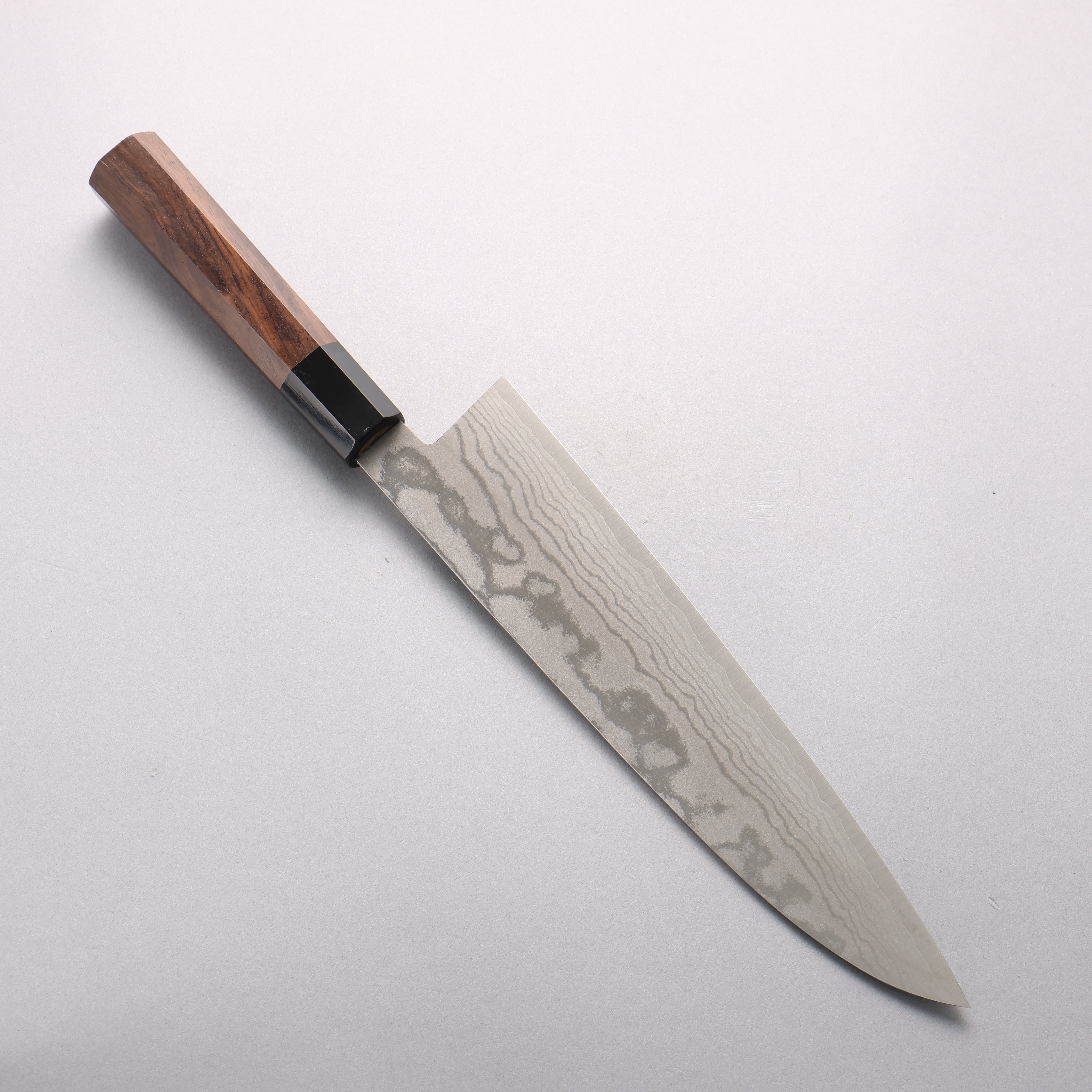 Shigeki Tanaka VG10 17 Layer Damascus Gyuto 240mm Walnut Handle - Japanny - Best Japanese Knife