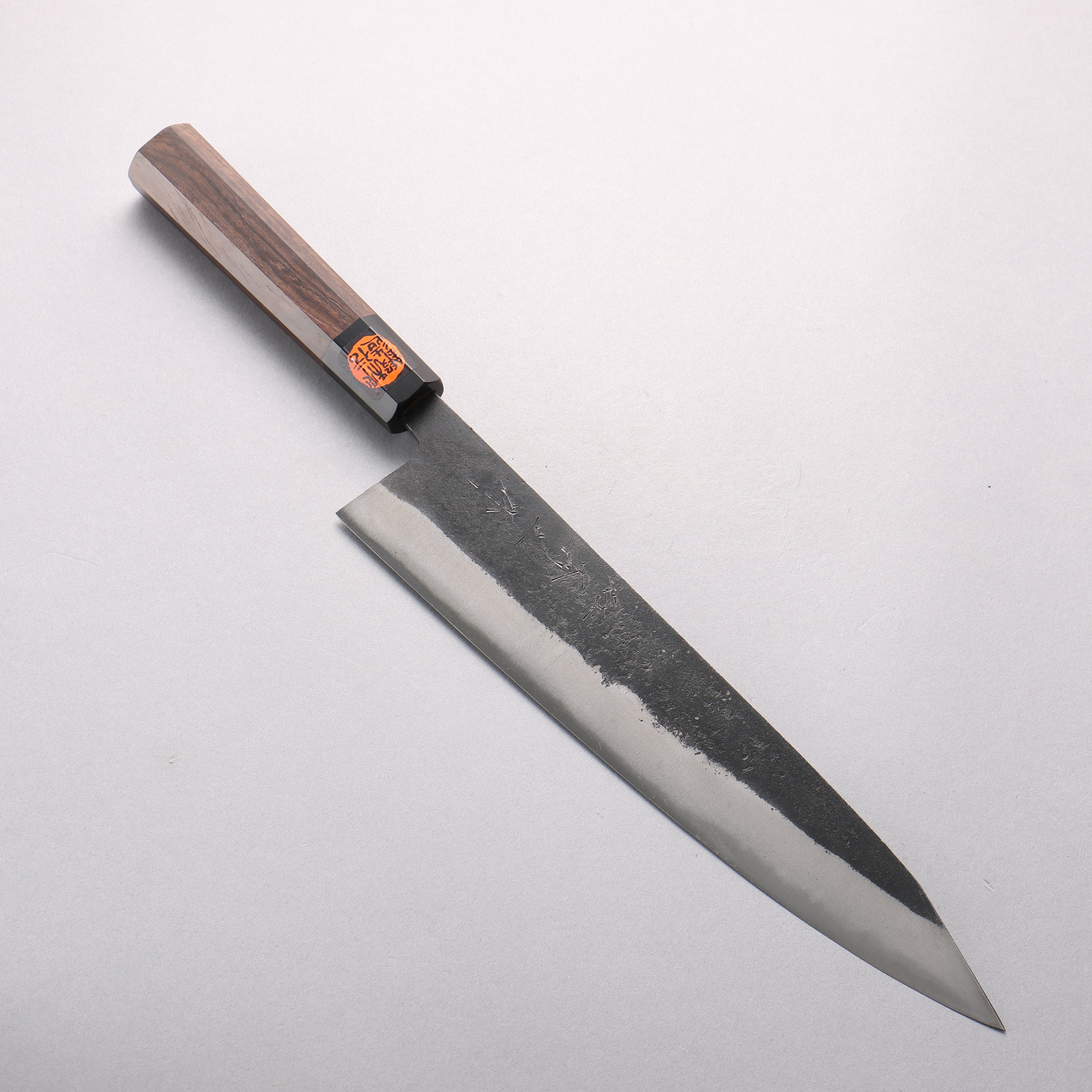 Shigeki Tanaka TEKKA Blue Steel No.2 Kurouchi Hammered(square) Kiritsuke Gyuto 270mm Walnut Handle - Japanny - Best Japanese Knife
