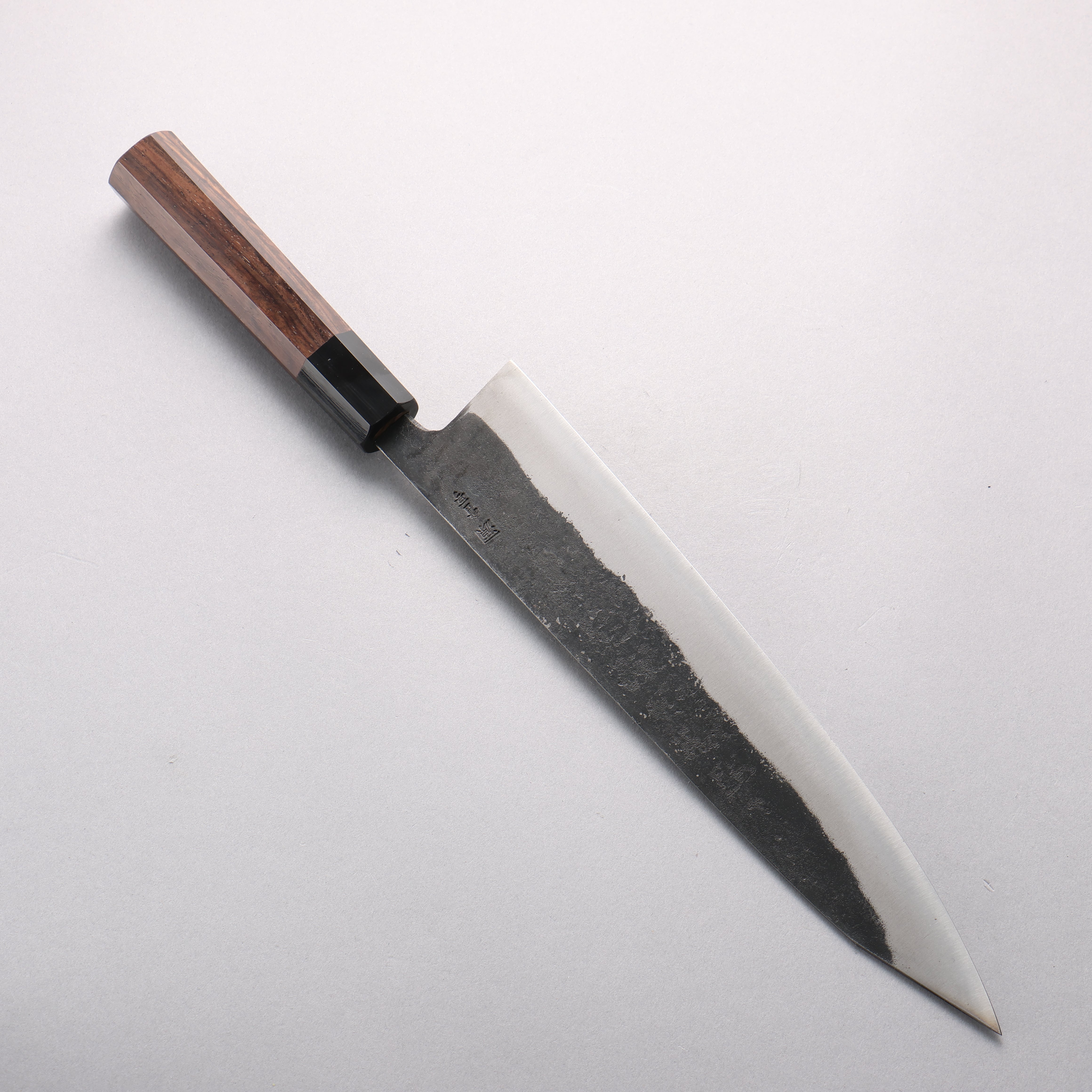 Shigeki Tanaka TEKKA Blue Steel No.2 Kurouchi Hammered(square) Kiritsuke Gyuto 270mm Walnut Handle - Japanny - Best Japanese Knife