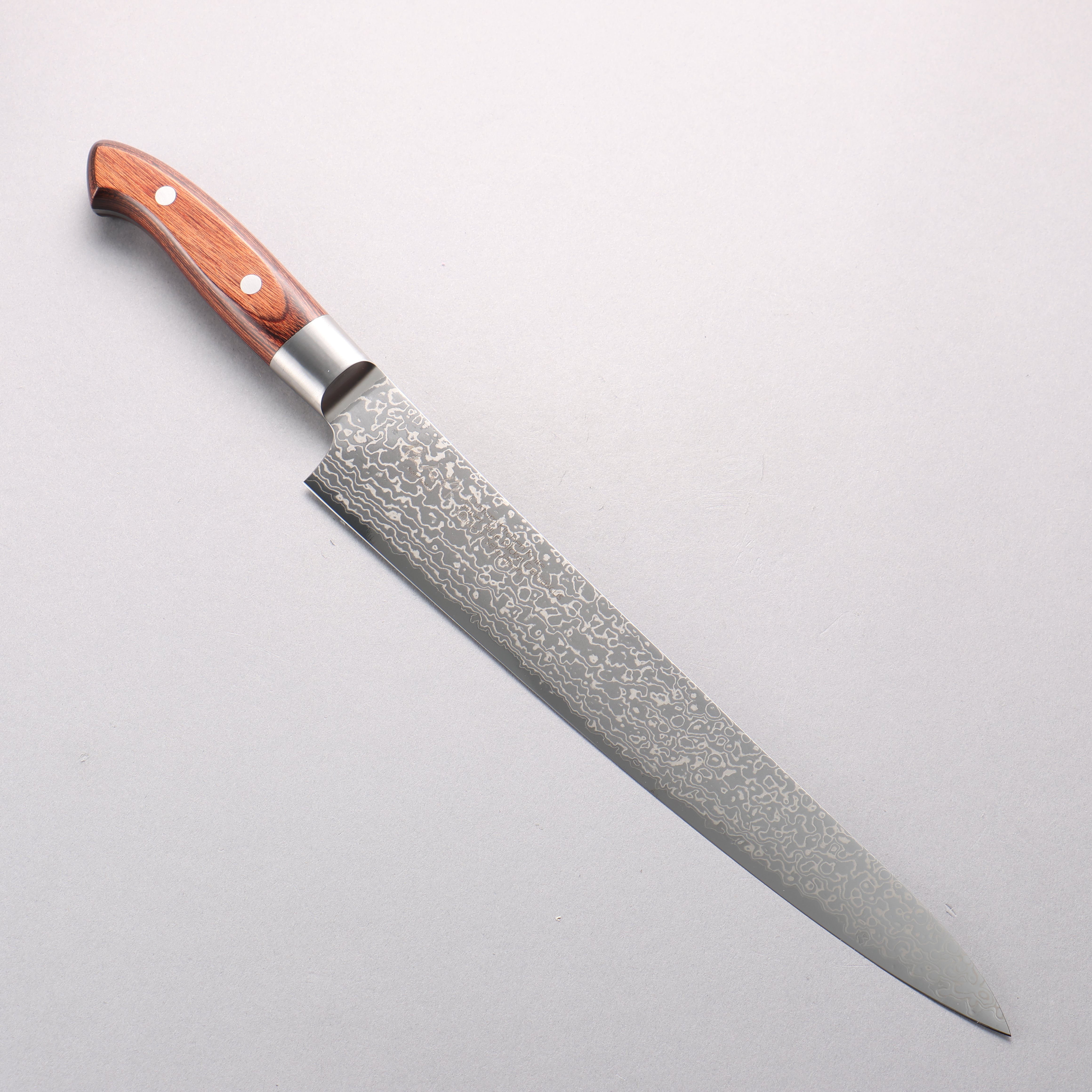 Kajin Blue Super Damascus Sujihiki 270mm Mahogany Handle - Japanny - Best Japanese Knife