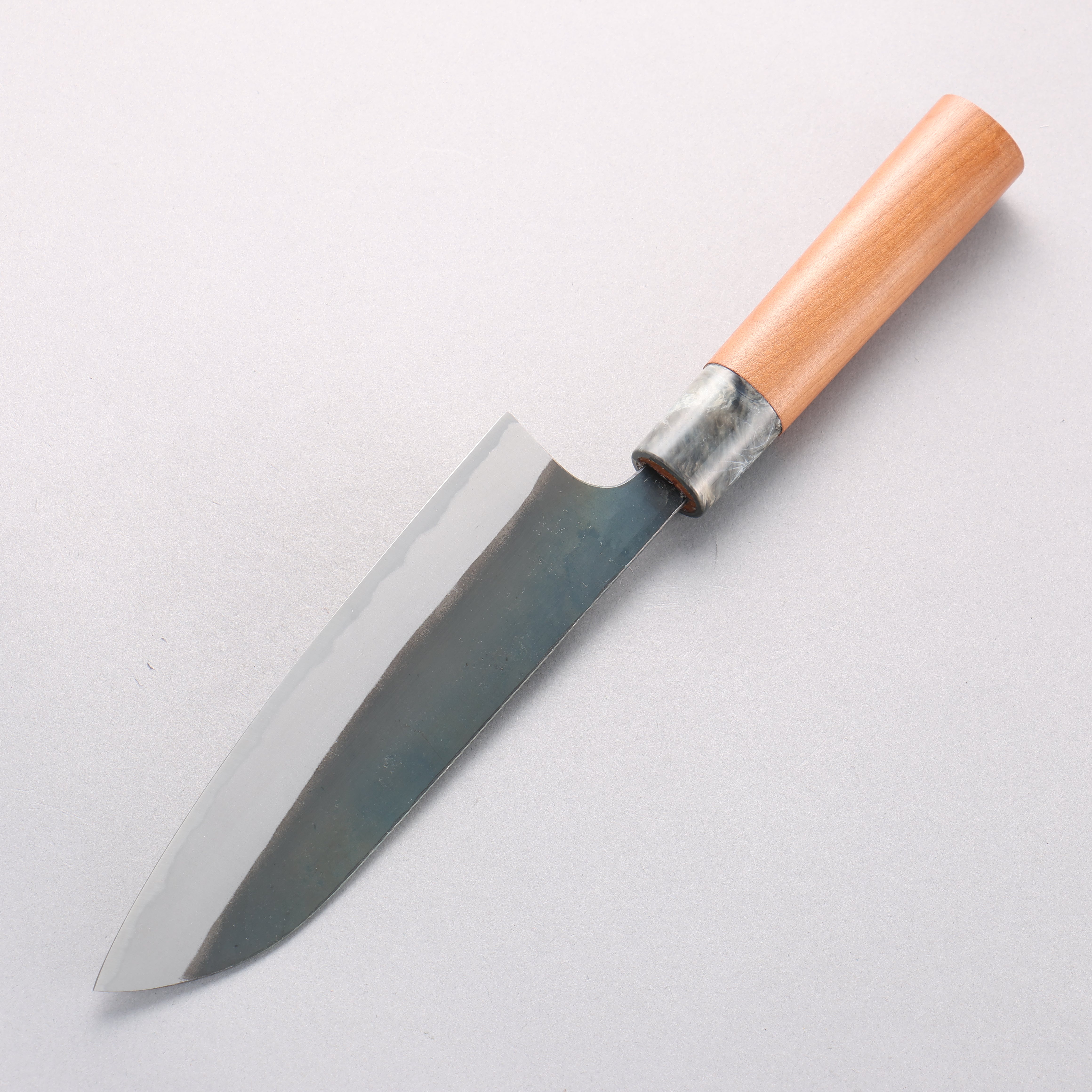 Masakage Masakage Mizu Blue Steel No.2 Black Finished Santoku 165mm with American Cherry Handle - Japanny - Best Japanese Knife