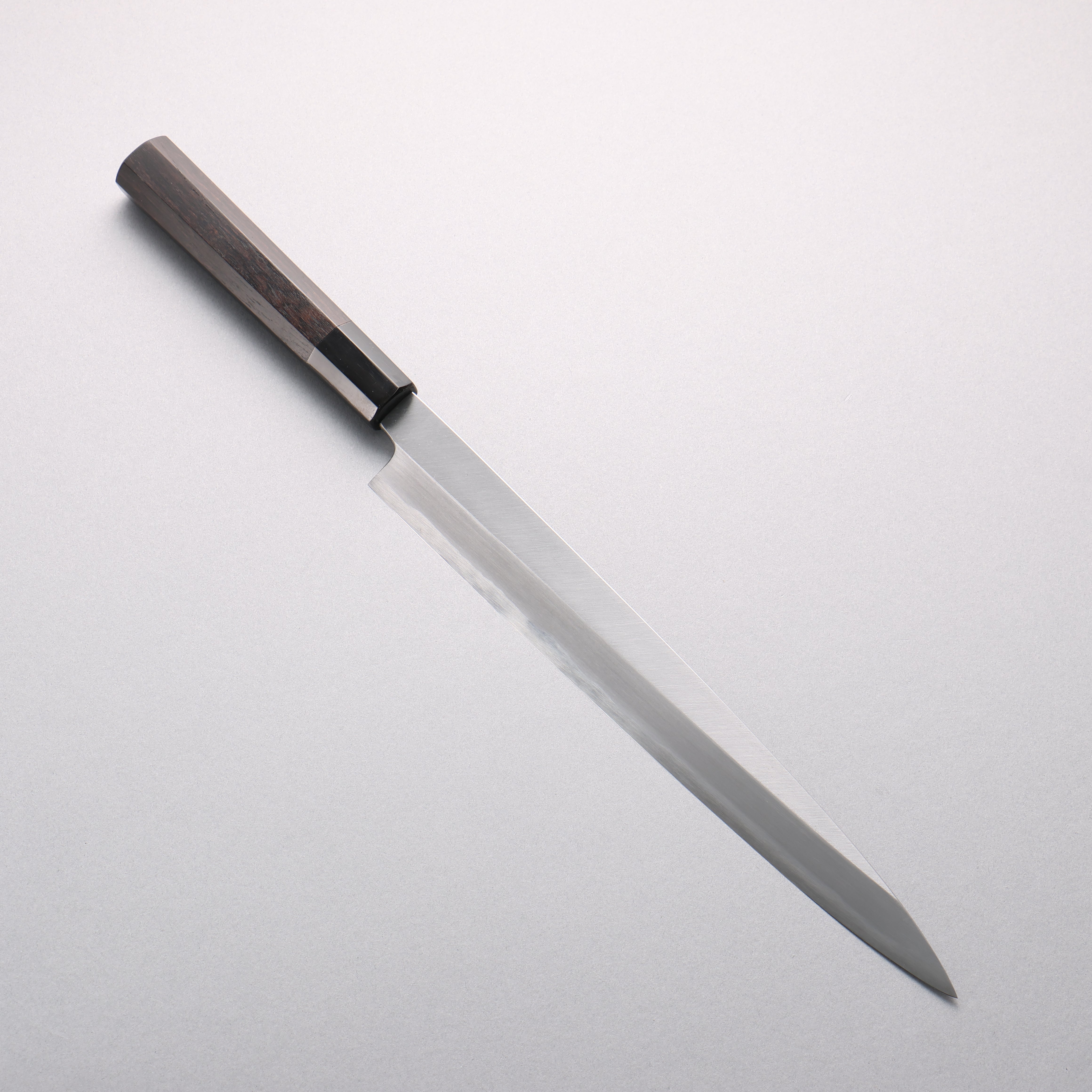 Minamoto Akitada Blue Steel No.2 Yanagiba 270mm Ebony Wood (ferrule: Black Water Buffalo Horn) Handle - Japanny - Best Japanese Knife