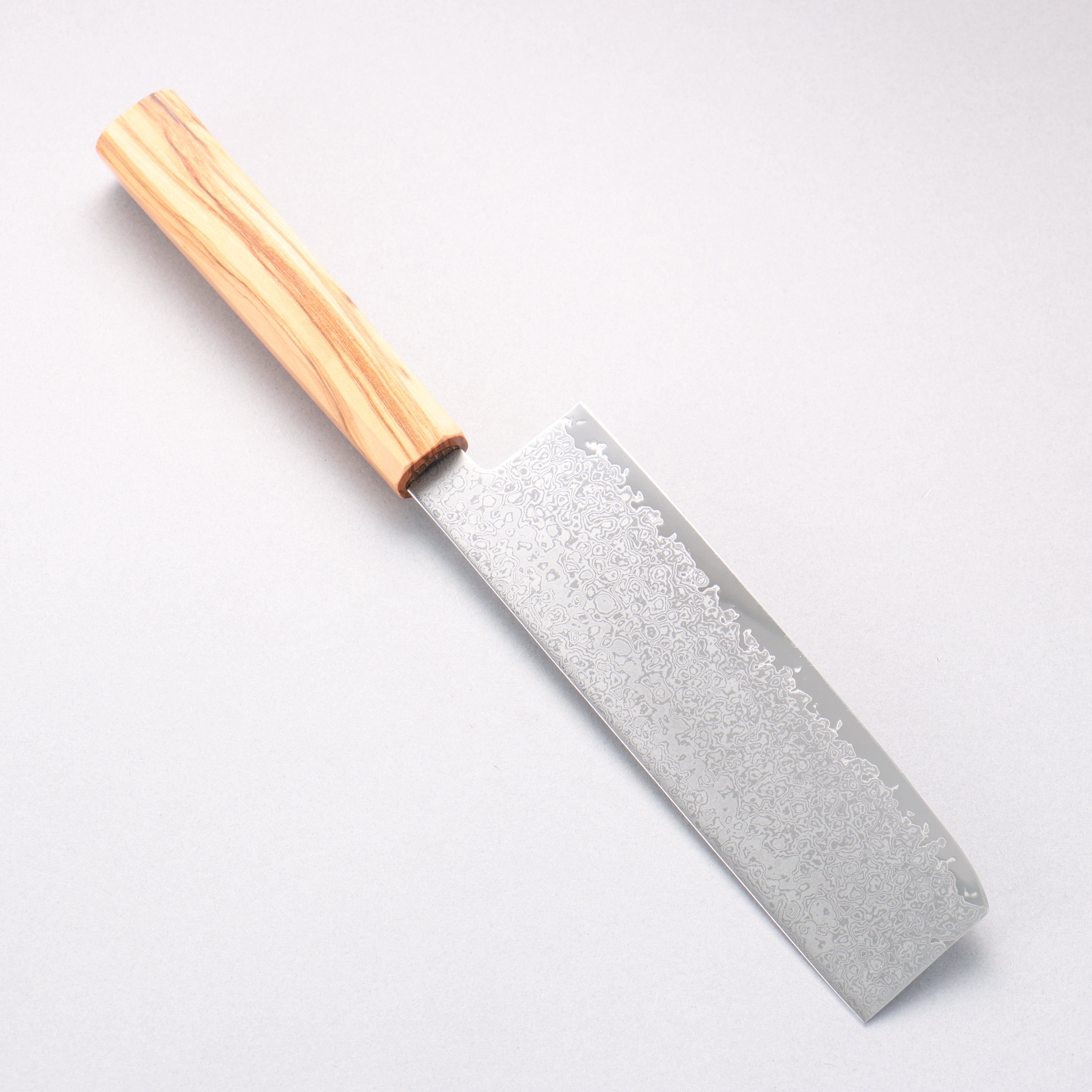 Kanjyo VG10 Damascus Nakiri 175mm Olive tree Handle - Japanny - Best Japanese Knife