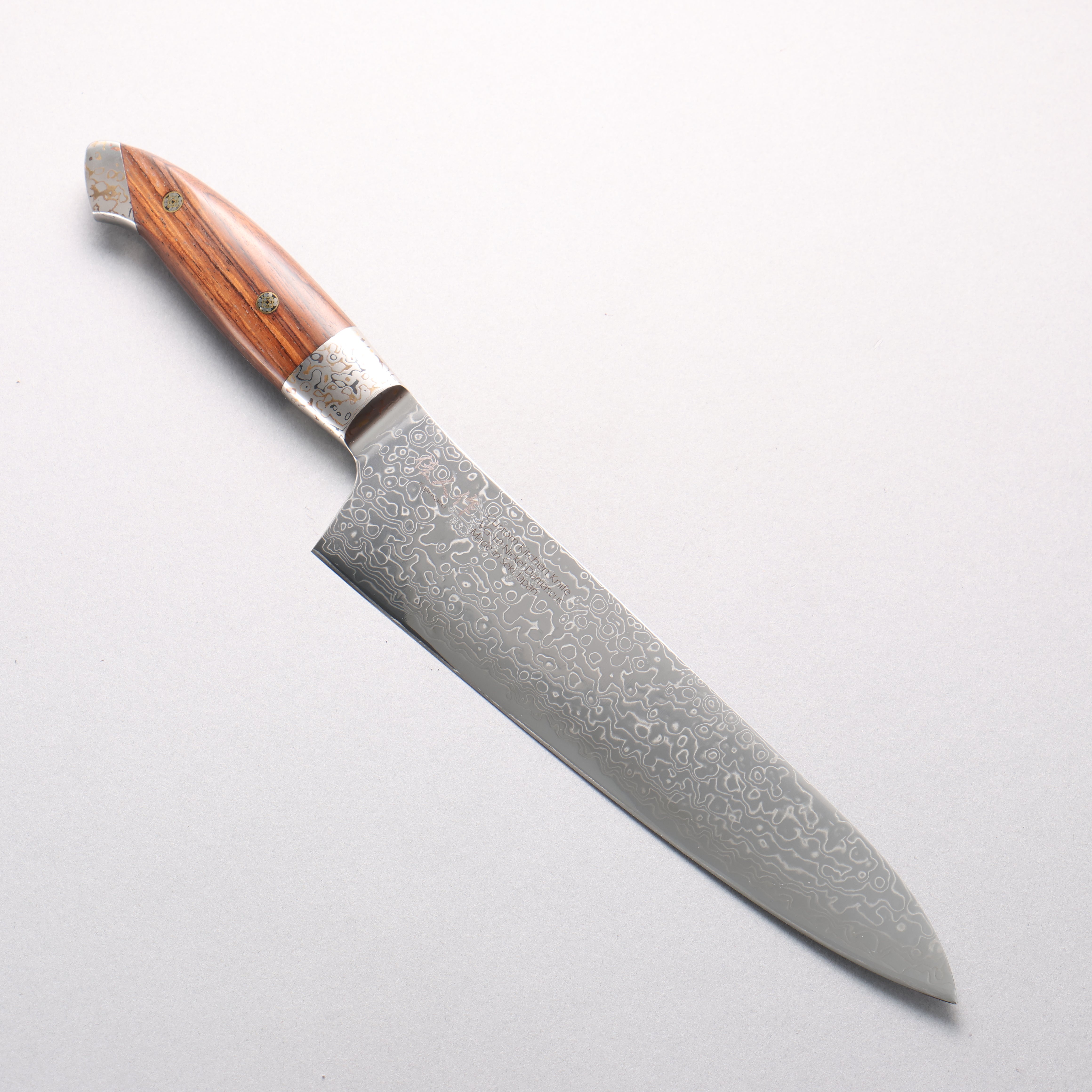 Kajin VG10 Damascus Gyuto 210mm Rosewood Handle - Japanny - Best Japanese Knife