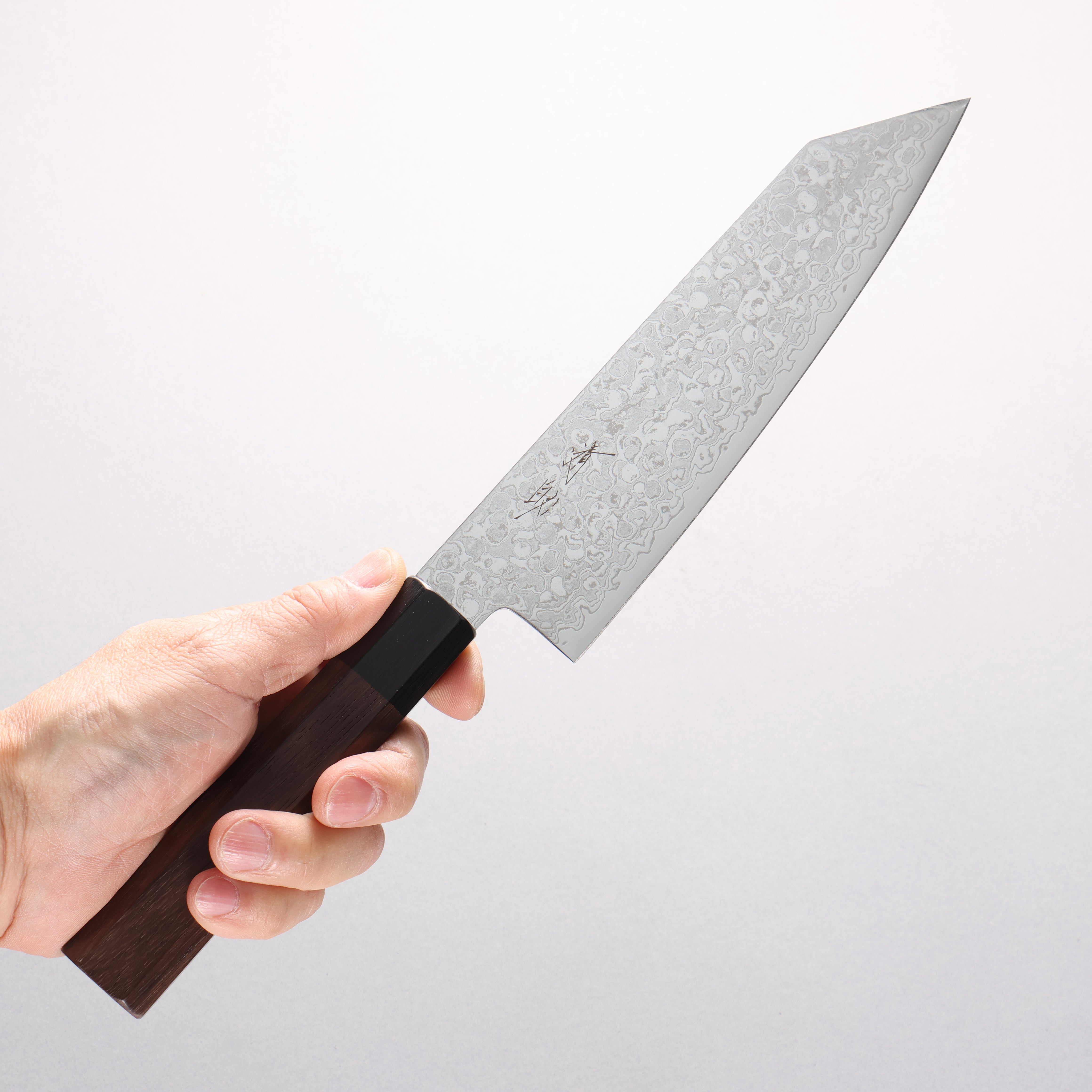 Seisuke AUS10 Damascus Migaki Finished Kiritsuke Santoku 180mm Rosewood (Ferrule: Black Pakka Wood) Handle - Japanny - Best Japanese Knife