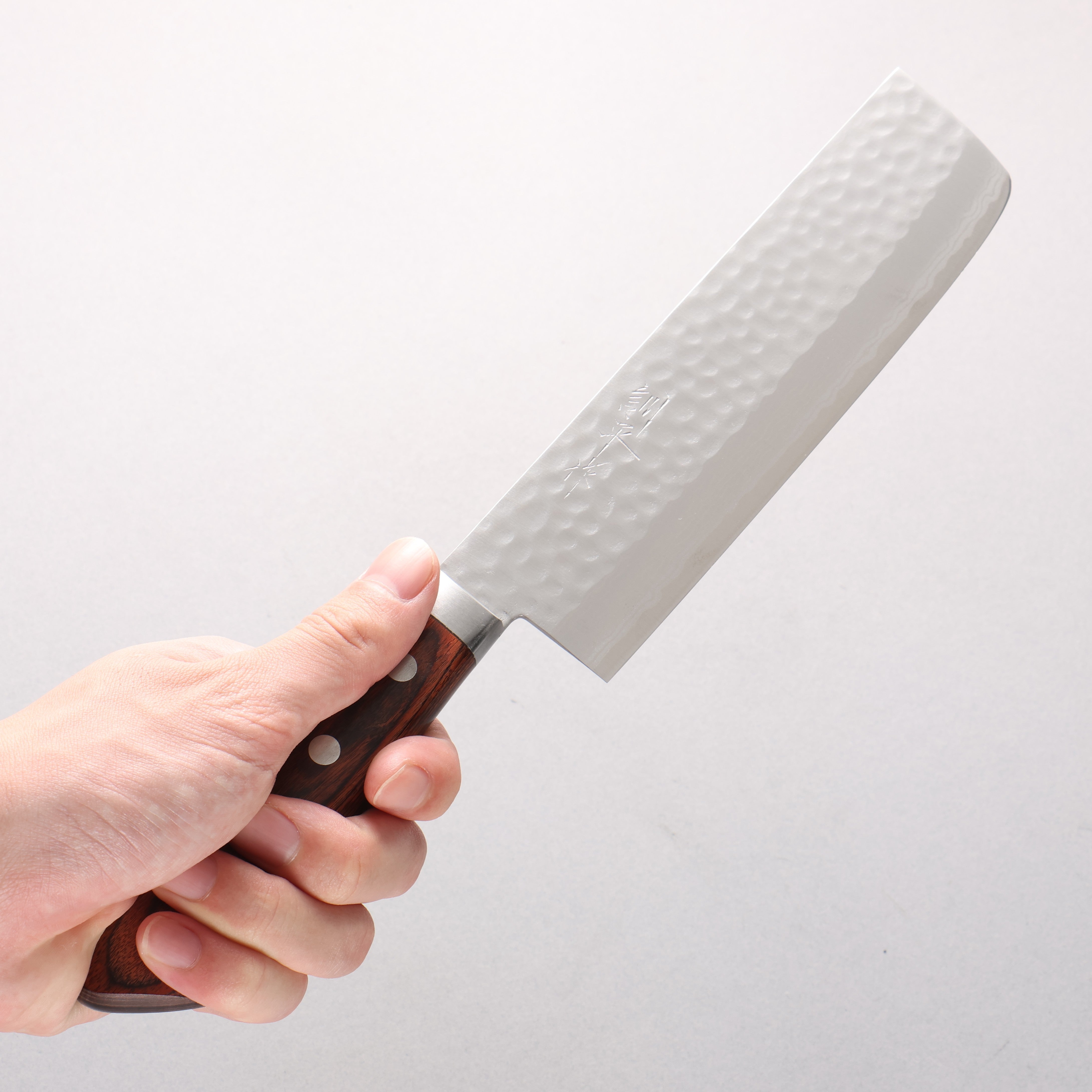 Kunihira Kokuryu VG10 Hammered Damascus Usuba 165mm Mahogany Handle - Japanny - Best Japanese Knife