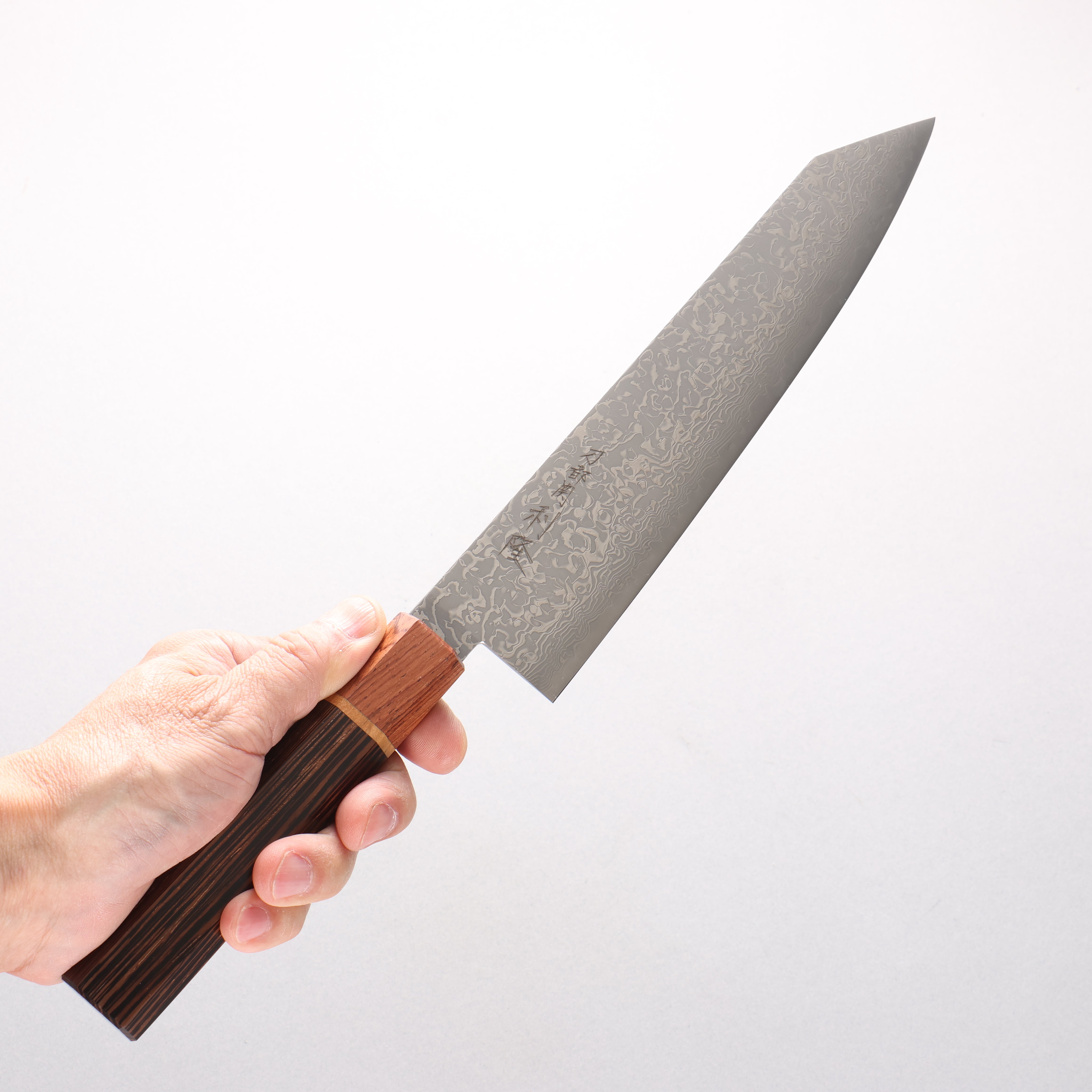 Toshitaka VG10 65 Layer Damascus Kiritsuke Gyuto 210mm Wenge with Cherry Ring (ferrule: Rosewood) Handle - Japanny - Best Japanese Knife
