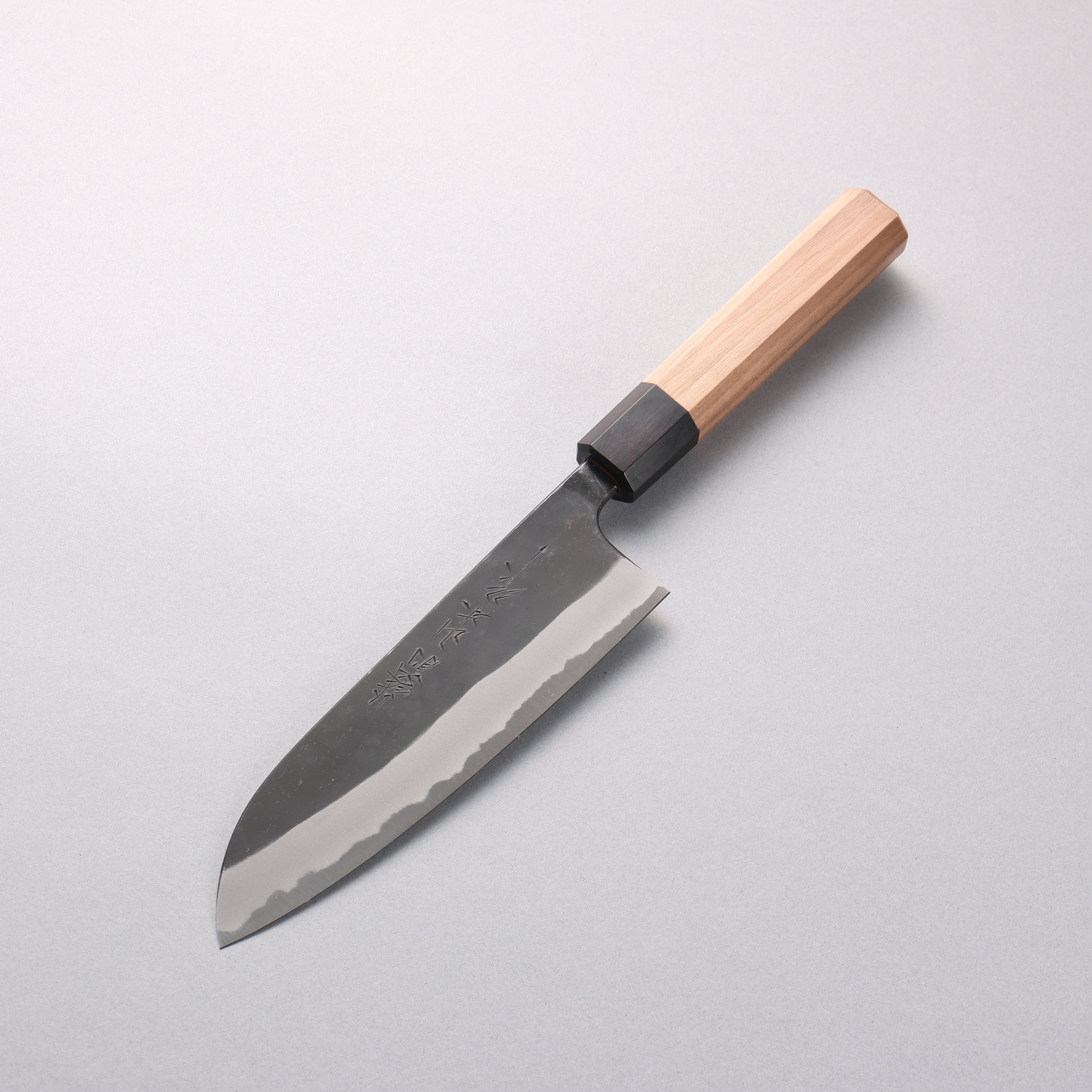 Nao Yamamoto White Steel No.2 Black Finished Santoku 170mm Walnut Handle - Japanny - Best Japanese Knife