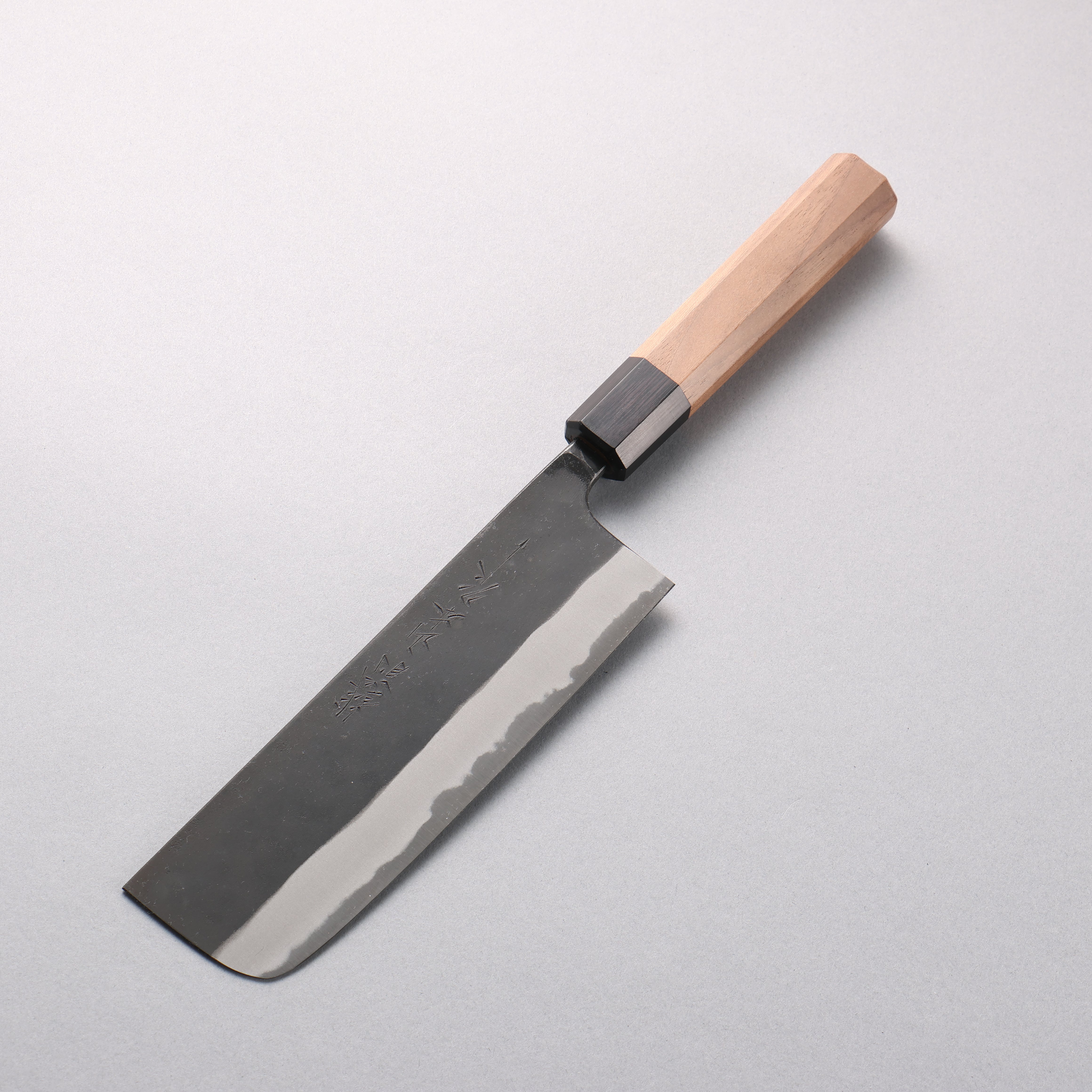 Nao Yamamoto White Steel No.2 Black Finished Nakiri 165mm Walnut Handle - Japanny - Best Japanese Knife