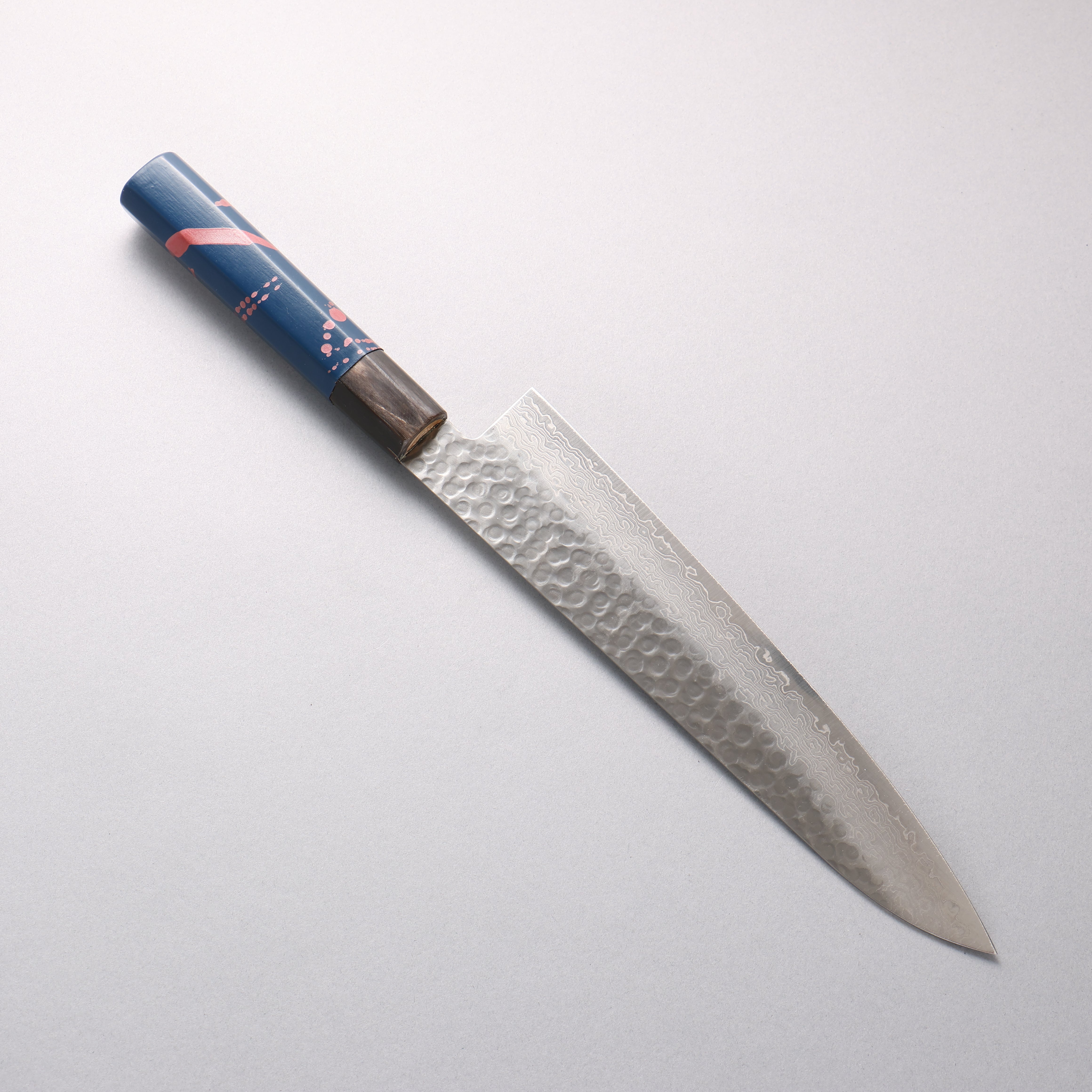 Sakai Takayuki VG10 33 Layer Damascus Gyuto 240mm Blue Lacquered Handle with Sheath - Japanny - Best Japanese Knife