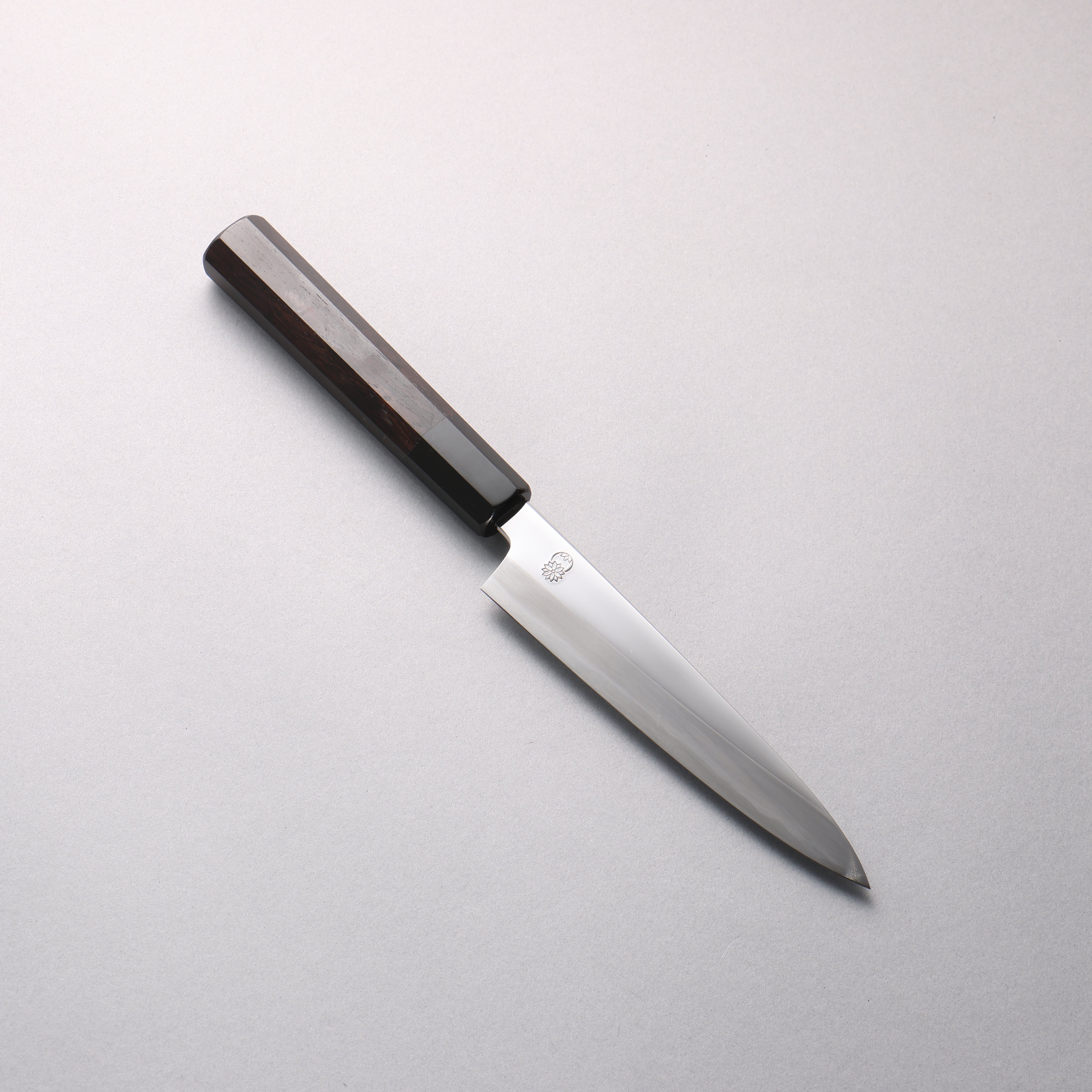 Choyo White Steel Mirrored Finish Petty-Utility 150mm Ebony Wood (ferrule: Black Water Buffalo Horn) Handle - Japanny - Best Japanese Knife