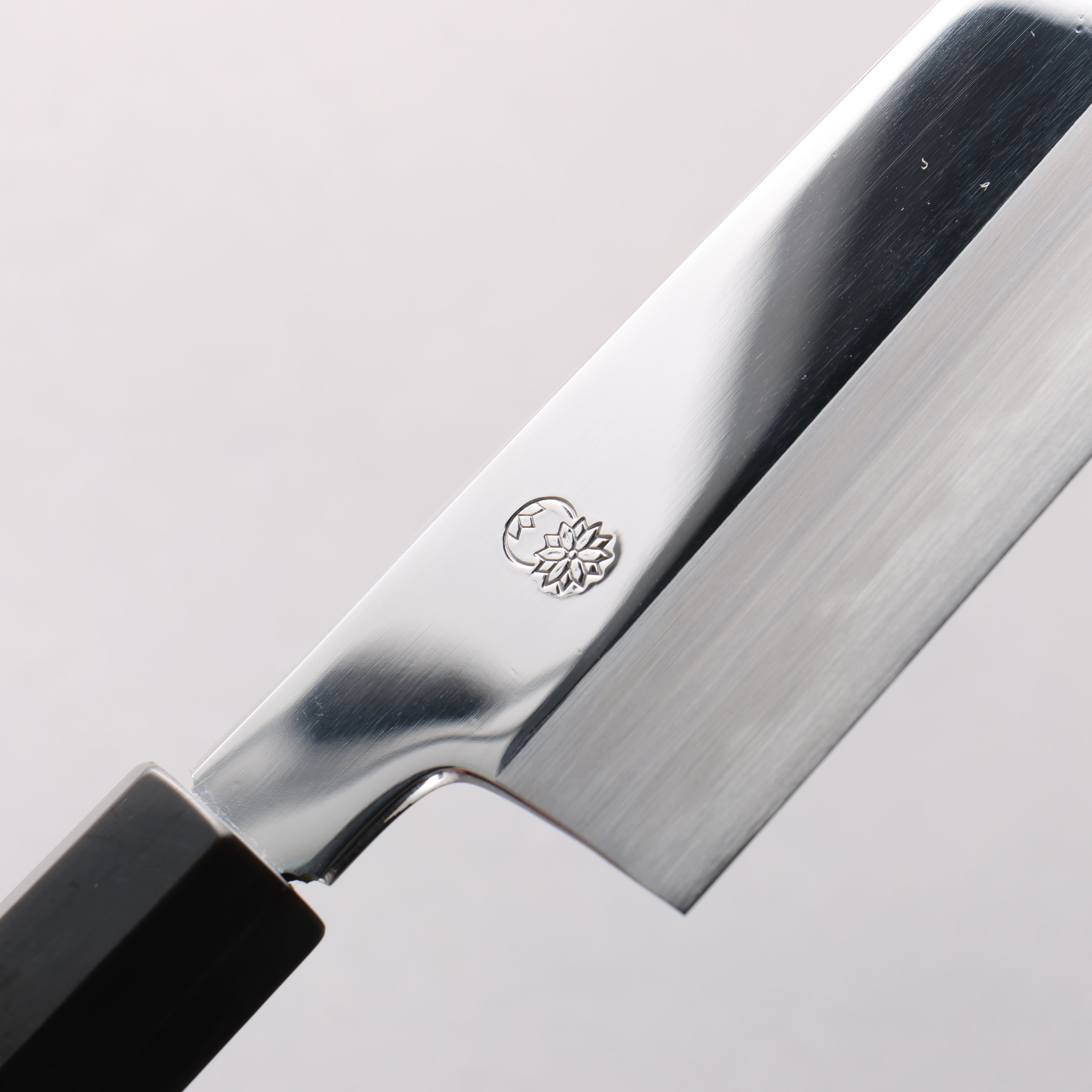 Choyo White Steel Mirrored Finish Santoku 180mm Ebony Wood (ferrule: Black Water Buffalo Horn) Handle - Japanny - Best Japanese Knife