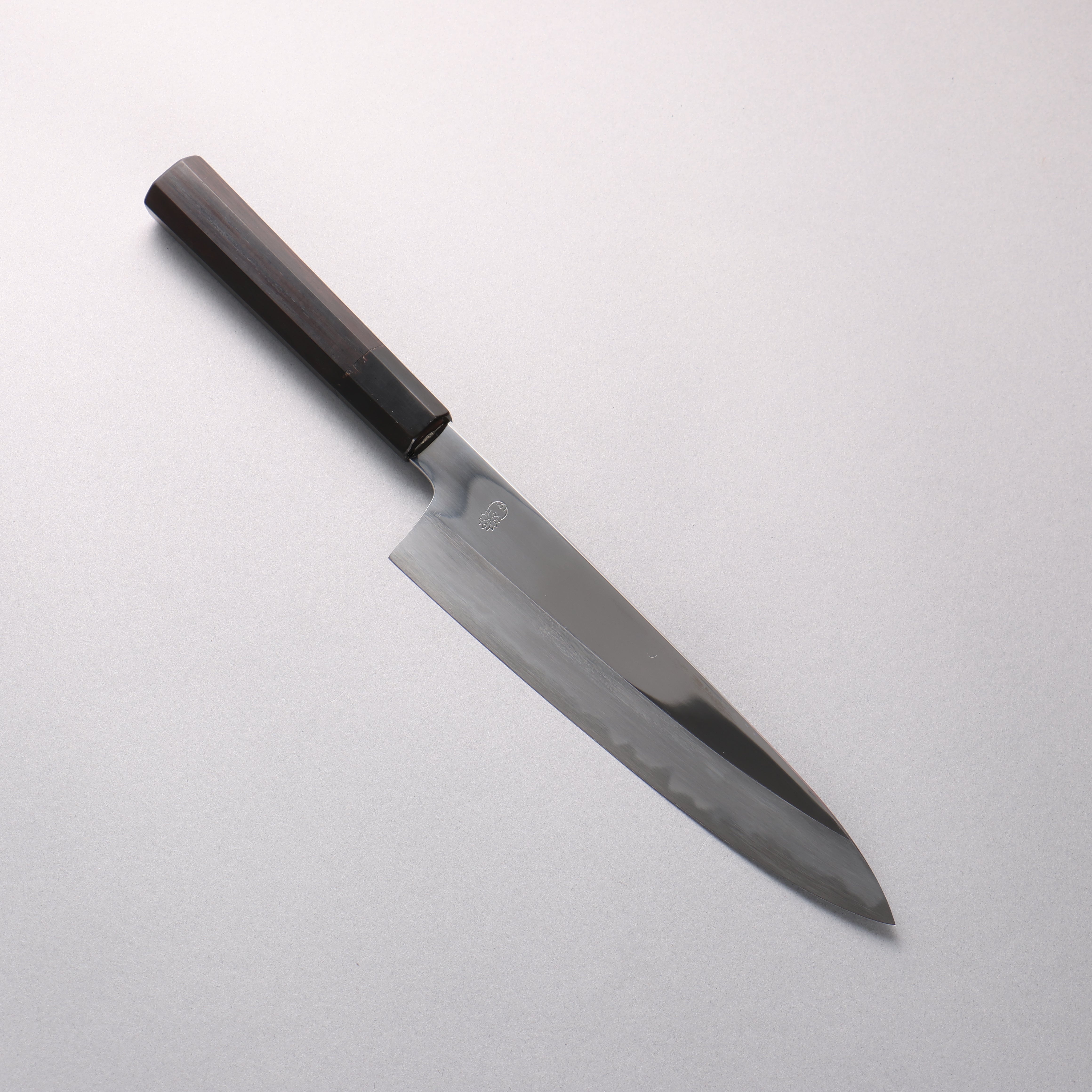 Choyo Blue Steel No.1 Mirrored Finish Gyuto 210mm Ebony Wood (ferrule: Black Water Buffalo Horn) Handle - Japanny - Best Japanese Knife