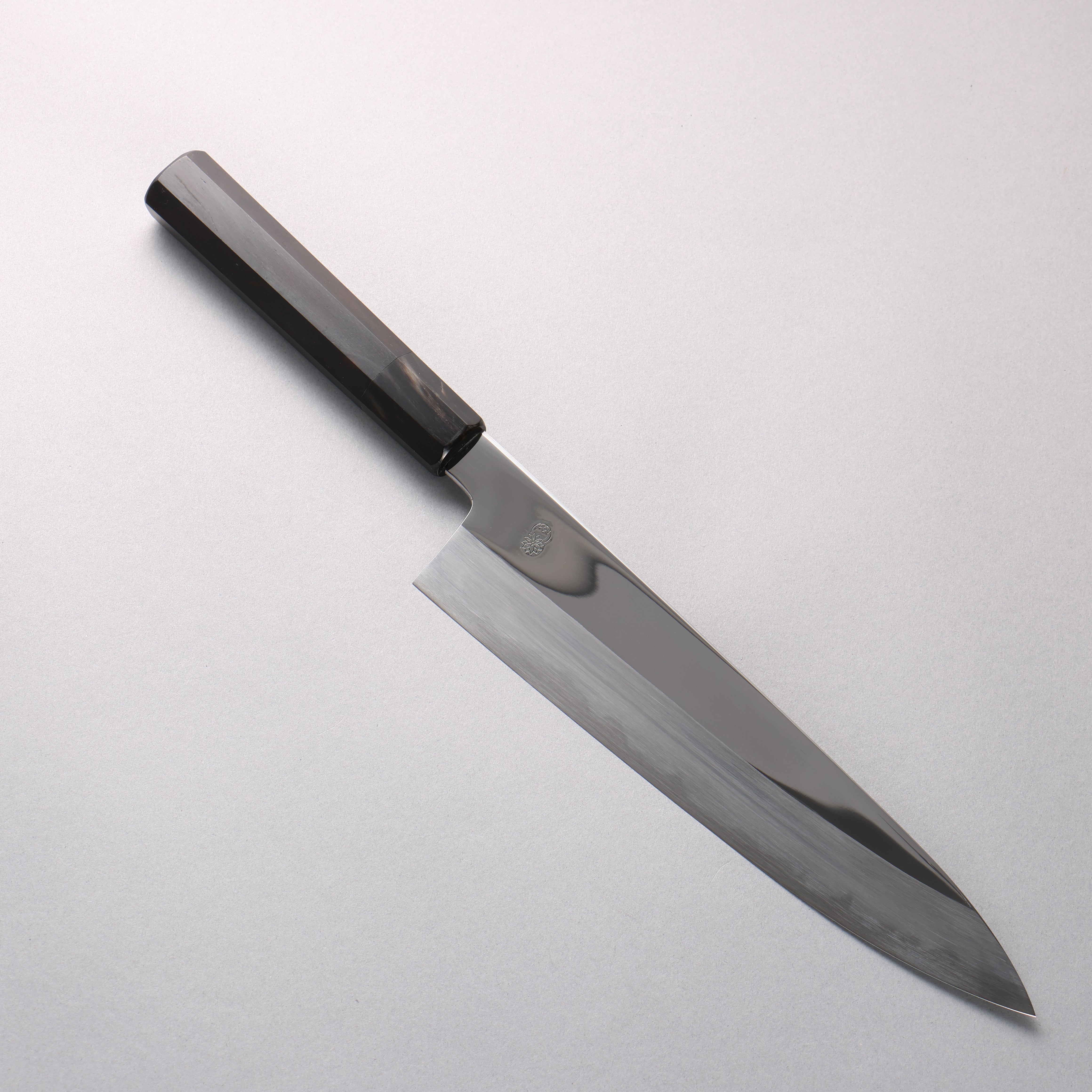 Choyo Blue Steel No.1 Mirrored Finish Gyuto 240mm Ebony Wood (ferrule: Black Water Buffalo Horn) Handle - Japanny - Best Japanese Knife