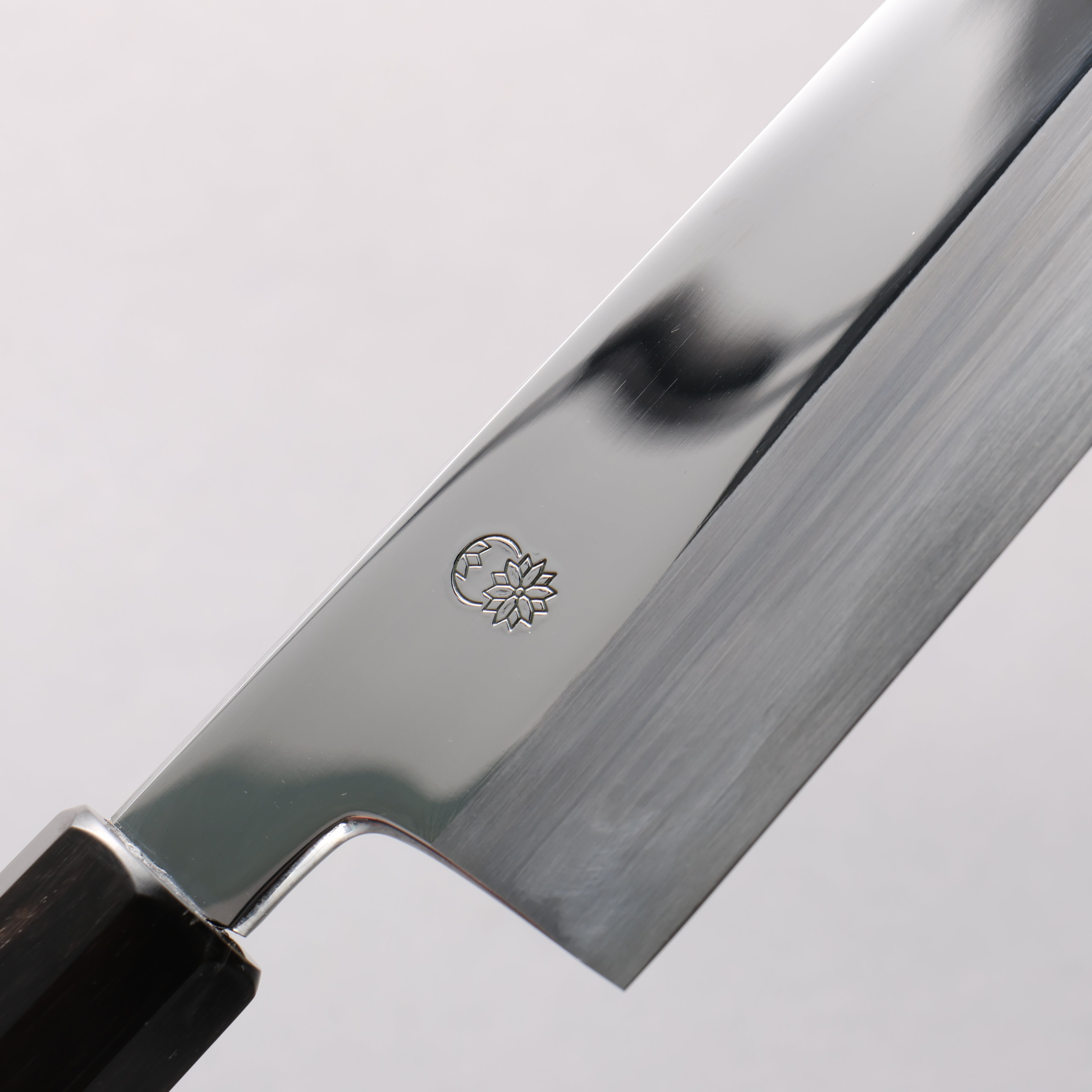 Choyo Blue Steel No.1 Mirrored Finish Gyuto 240mm Ebony Wood (ferrule: Black Water Buffalo Horn) Handle - Japanny - Best Japanese Knife