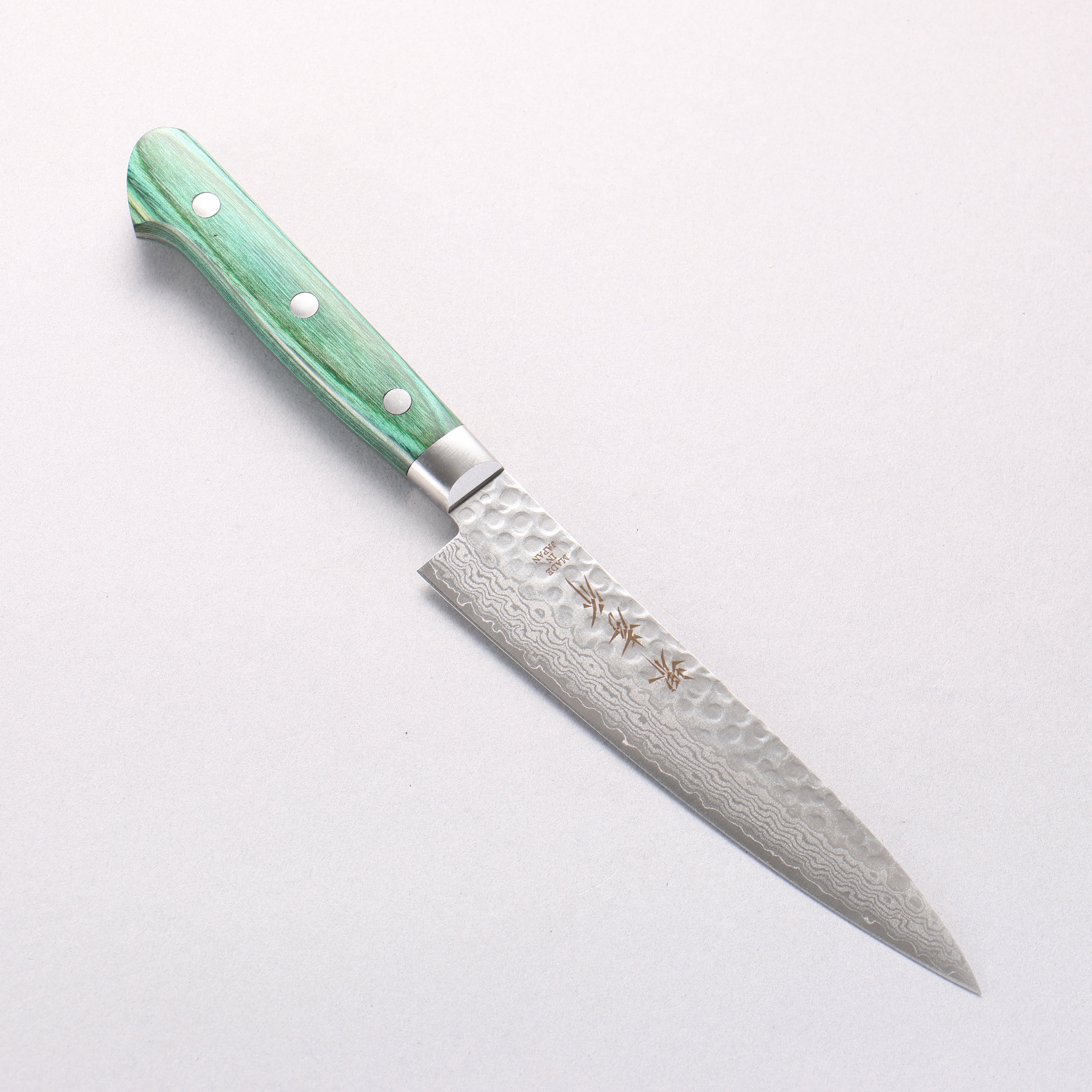 Sakai Takayuki VG10 17 Layer Damascus Petty-Utility 135mm Green Pakka wood Handle - Japanny - Best Japanese Knife