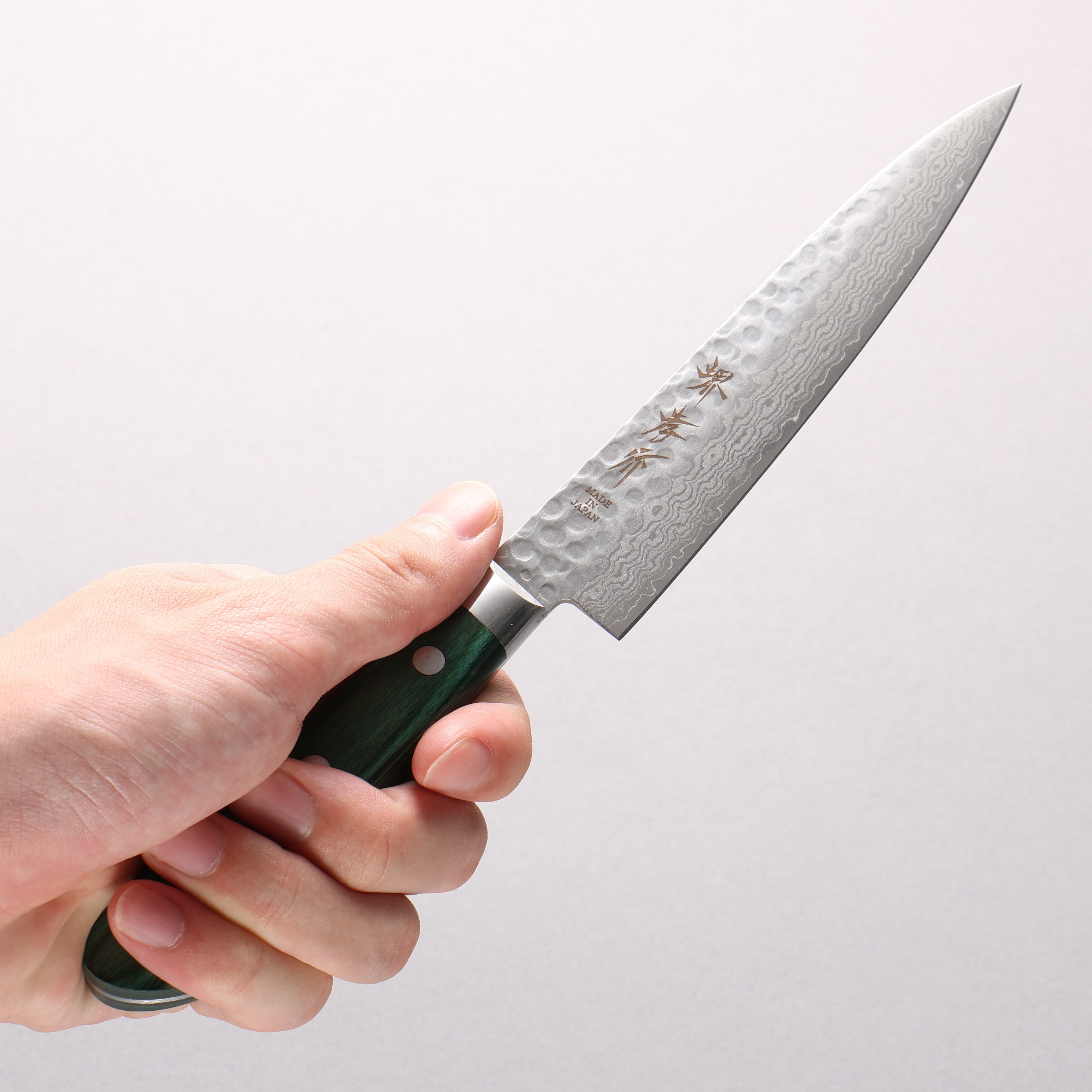 Sakai Takayuki VG10 17 Layer Damascus Petty-Utility 135mm Green Pakka wood Handle - Japanny - Best Japanese Knife