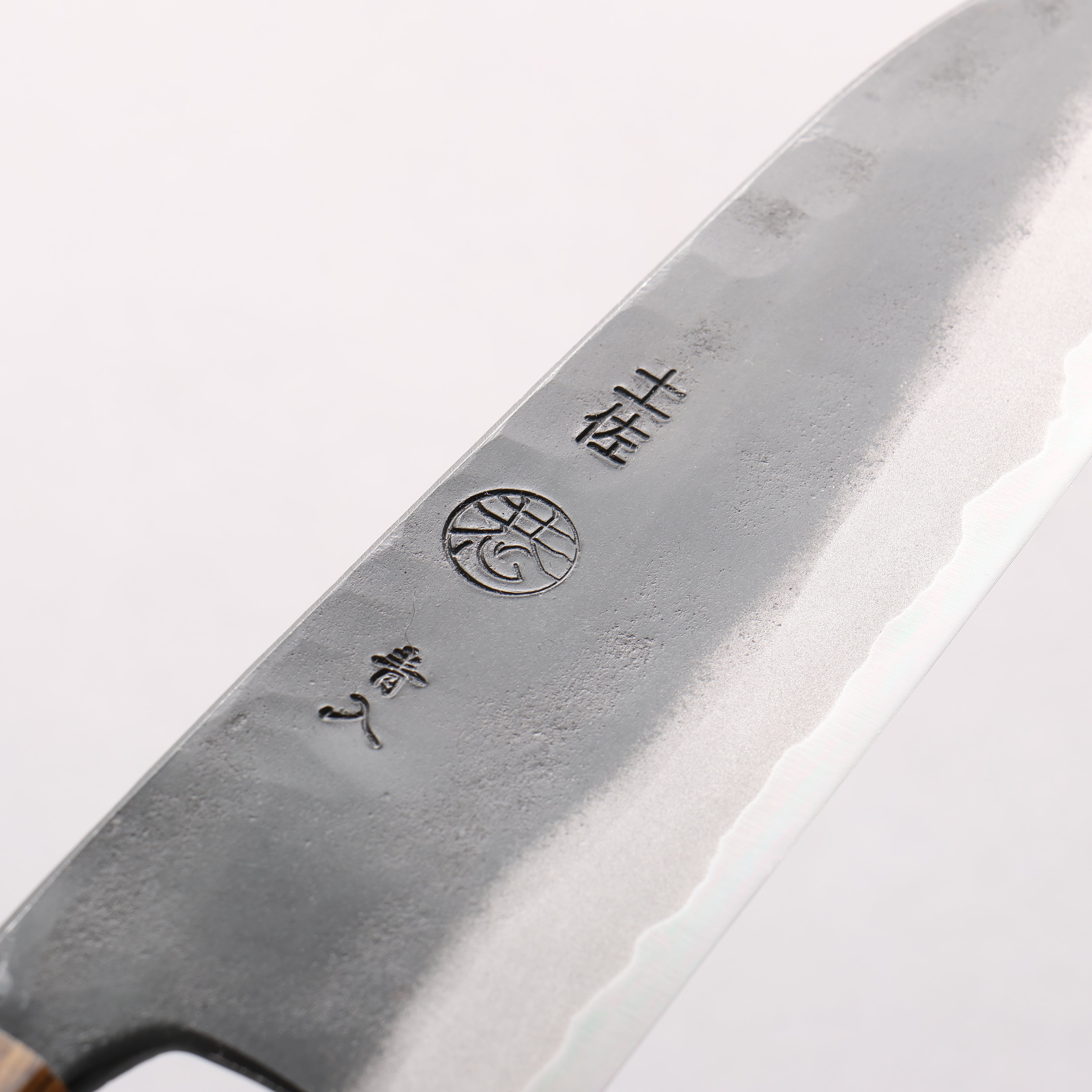 Kyohei Shindo Blue Steel Black Finished Santoku 170mm Live oak Lacquered Handle - Japanny - Best Japanese Knife