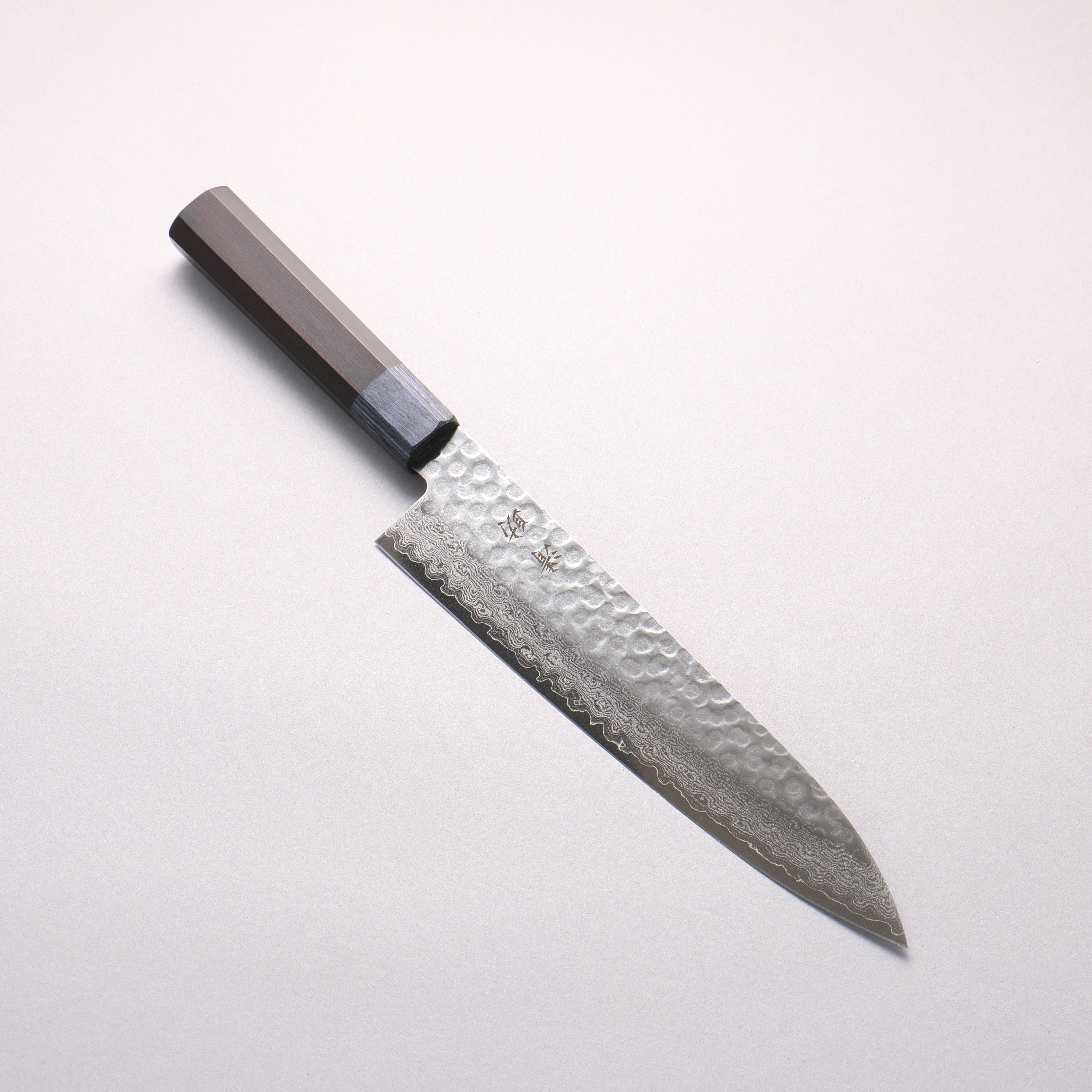 Seisuke VG10 Hammered Damascus Gyuto 210mm Black Pakka wood(ferrule: Navy Pakka wood) Handle