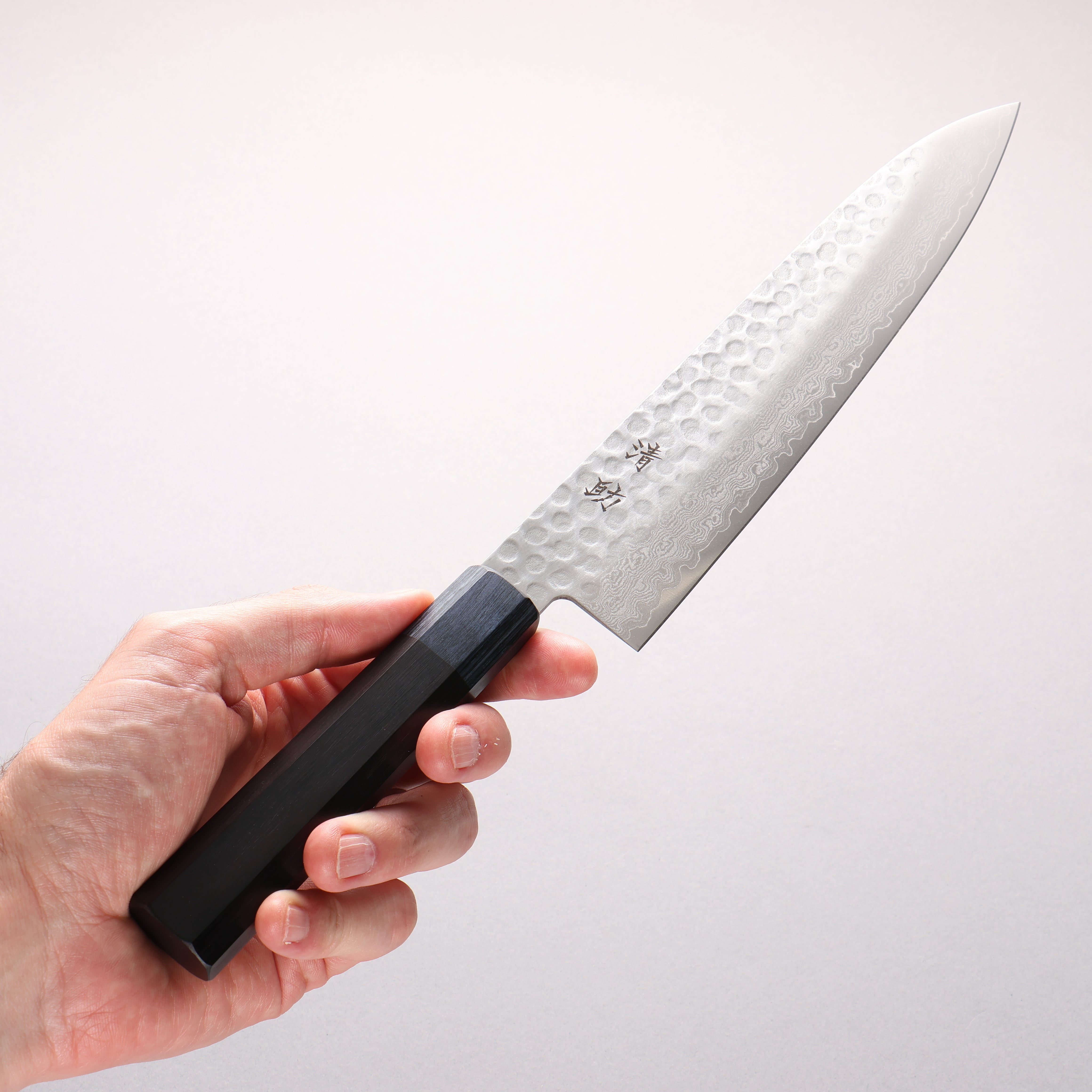 Seisuke VG10 Hammered Damascus Gyuto 210mm Black Pakka wood(ferrule: Navy Pakka wood) Handle