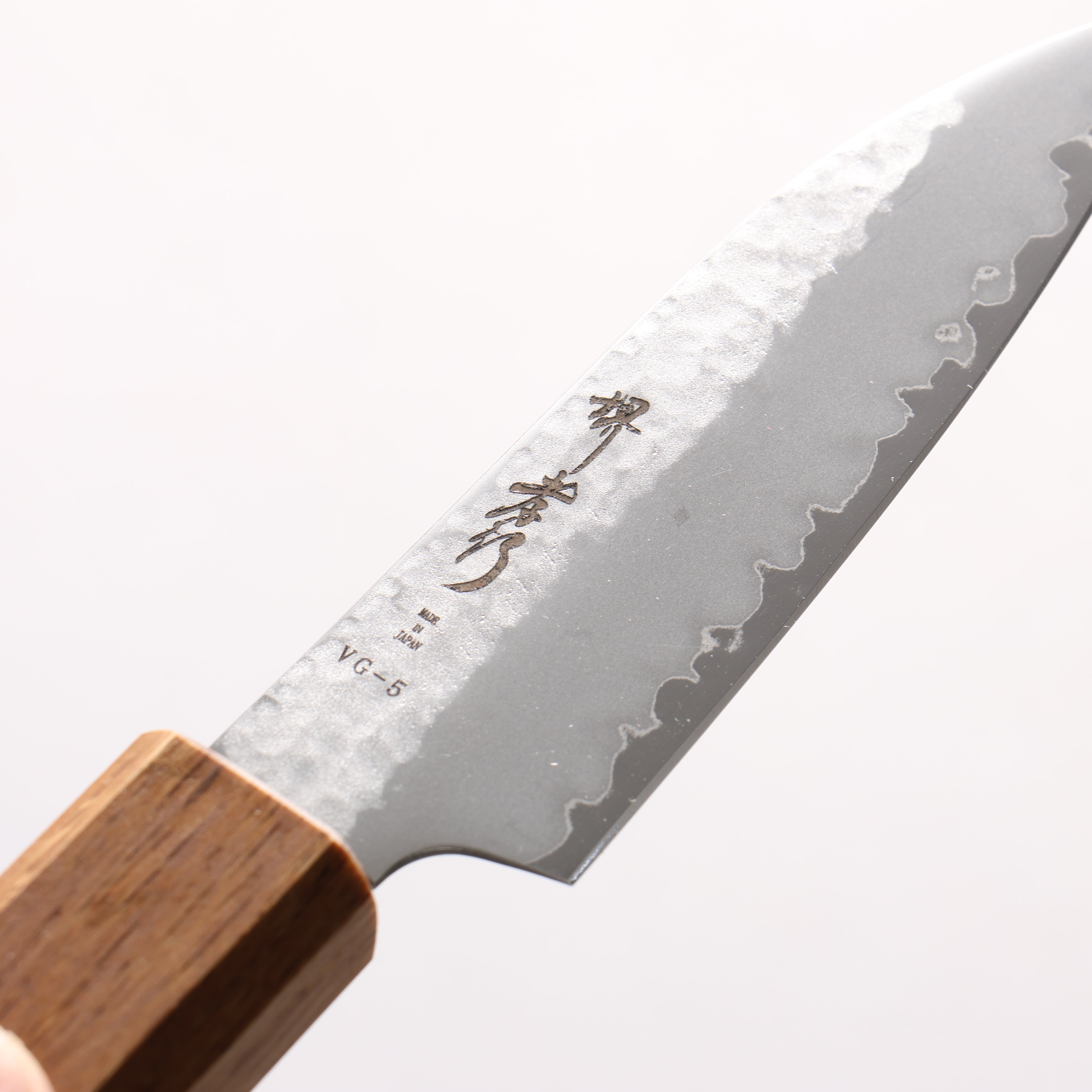 Sakai Takayuki VG5 Hammered Petty-Utility 90mm Oak Handle - Japanny - Best Japanese Knife
