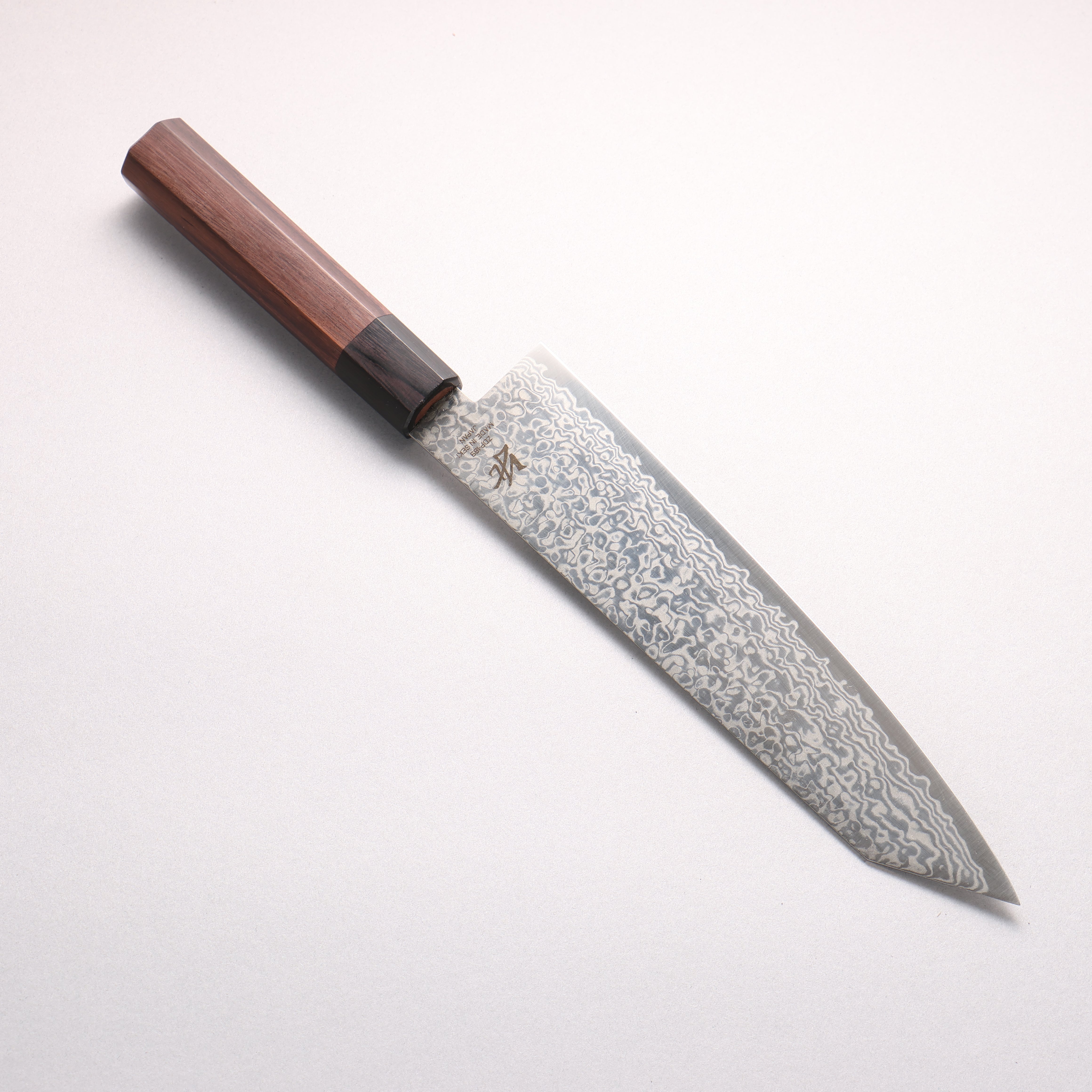 Seisuke ZDP189 Damascus Kiritsuke Gyuto 210mm Rosewood (Ferrule: Black Pakka Wood) Handle - Japanny - Best Japanese Knife