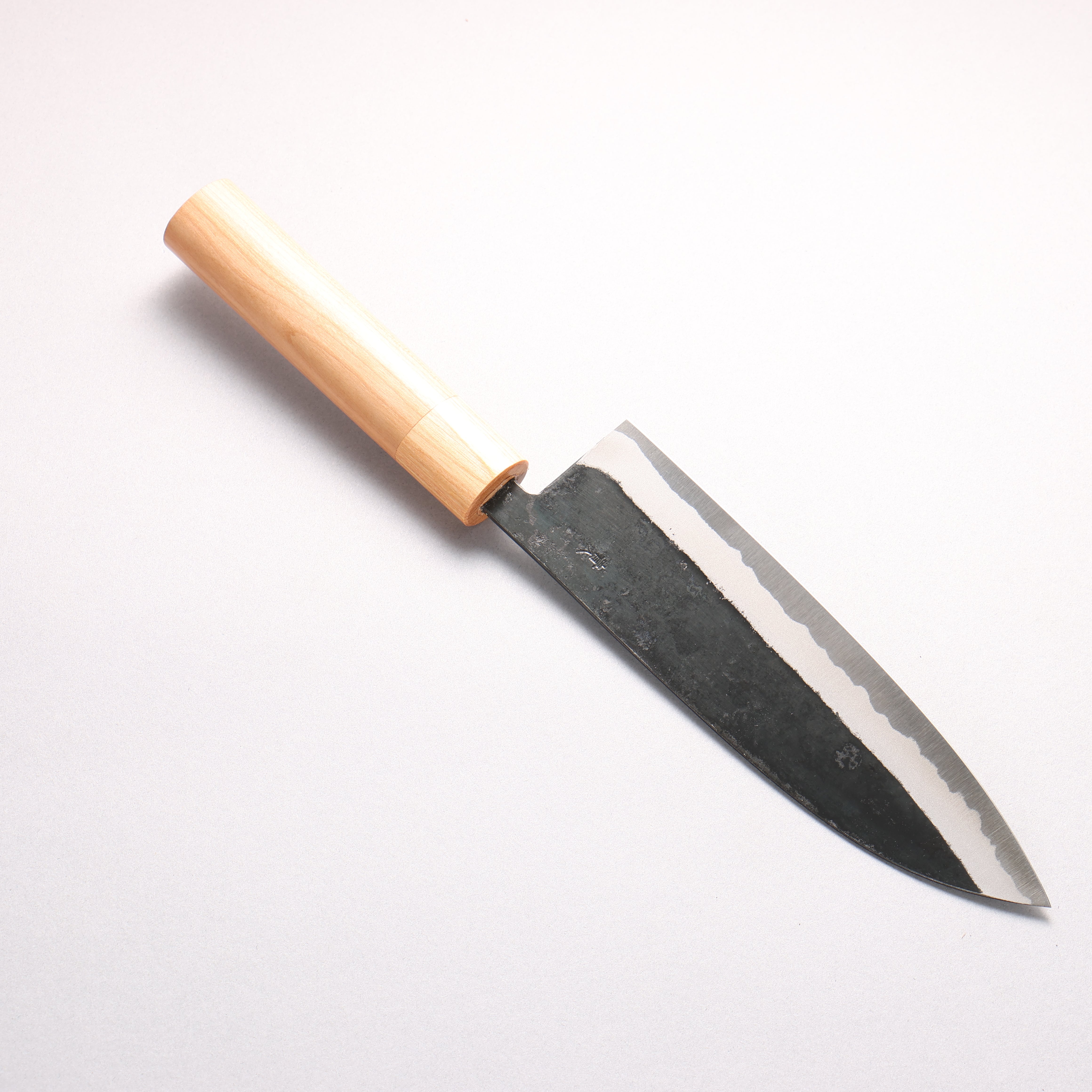 Kouki Blue Steel No.2 Black Finished Santoku 180mm American Cherry Handle - Japanny - Best Japanese Knife
