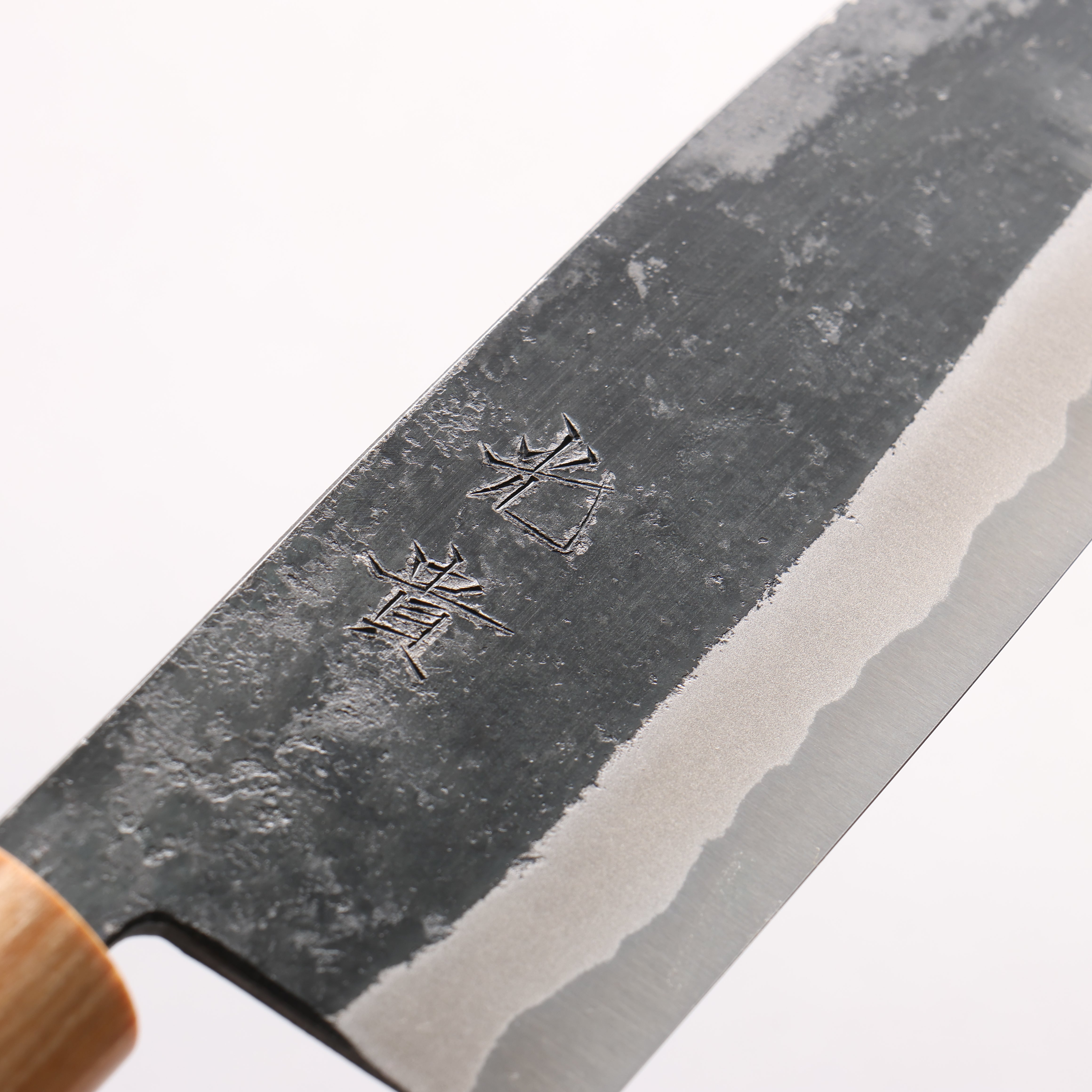 Kouki Blue Steel No.2 Black Finished Santoku 180mm American Cherry Handle - Japanny - Best Japanese Knife
