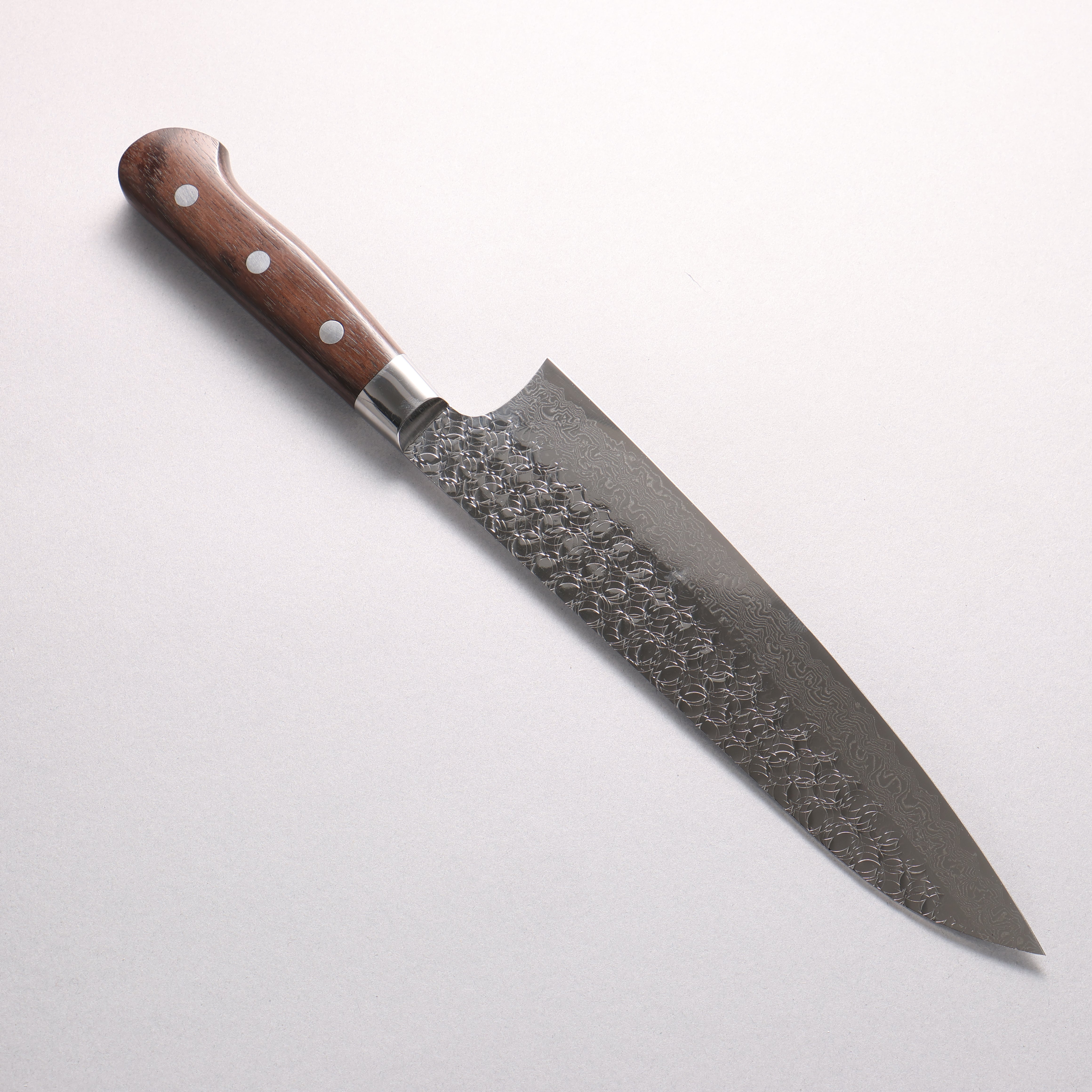Sakai Takayuki SG2 Hammered Damascus Migaki Finished Gyuto 210mm Rosewood Handle - Japanny - Best Japanese Knife