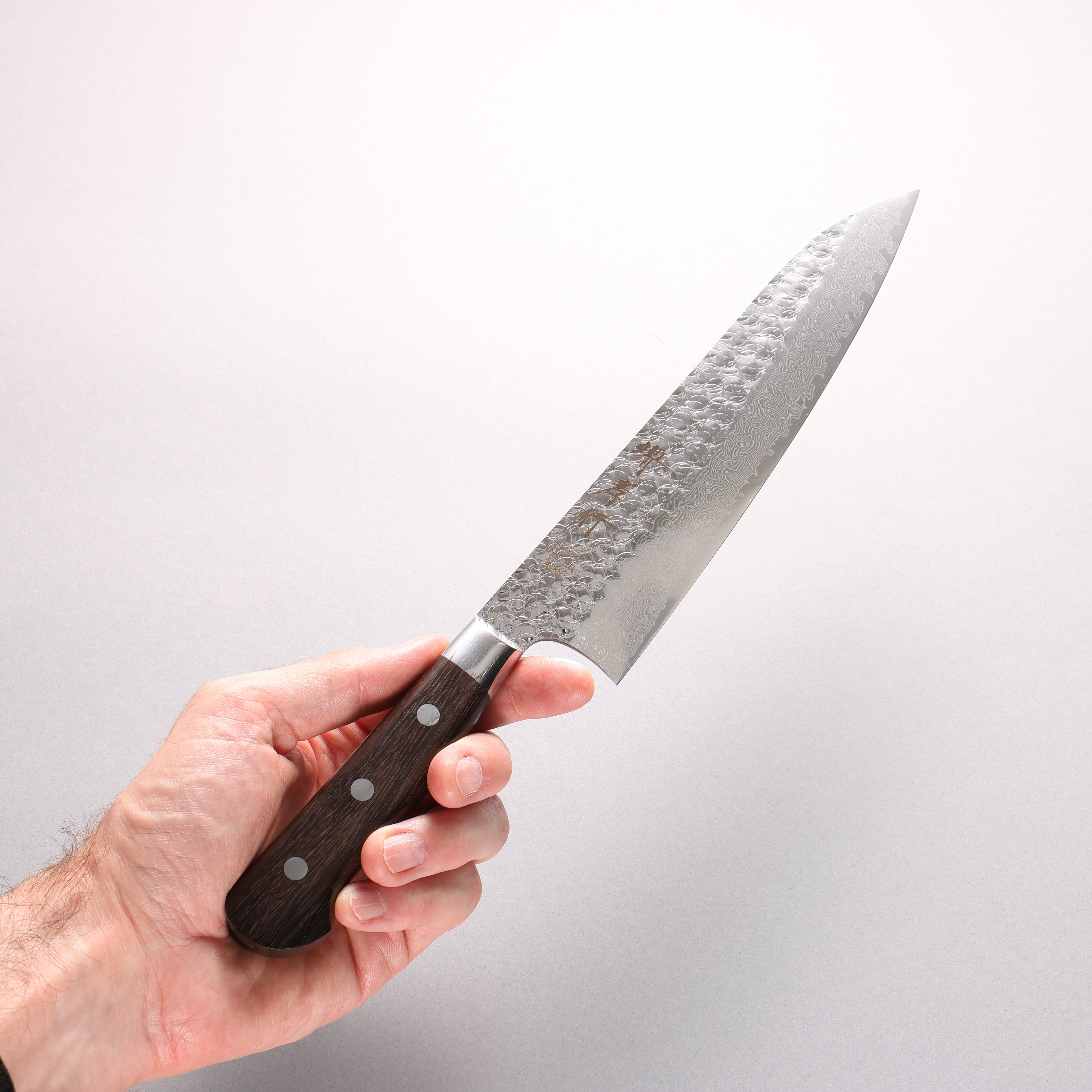 Sakai Takayuki SG2 Hammered Damascus Migaki Finished Gyuto 210mm Rosewood Handle - Japanny - Best Japanese Knife