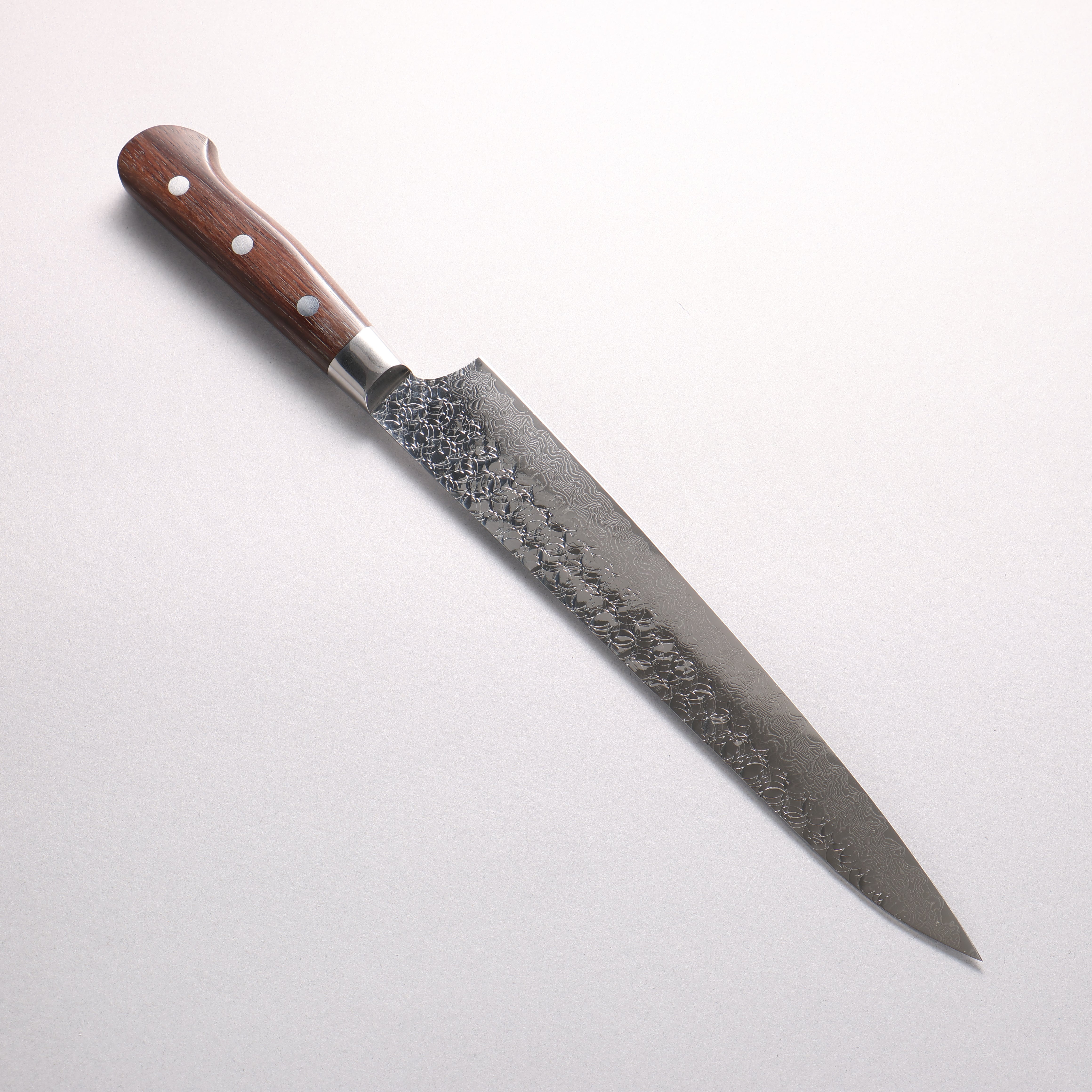 Sakai Takayuki SG2 Hammered Damascus Migaki Finished Sujihiki 240mm Rosewood Handle - Japanny - Best Japanese Knife