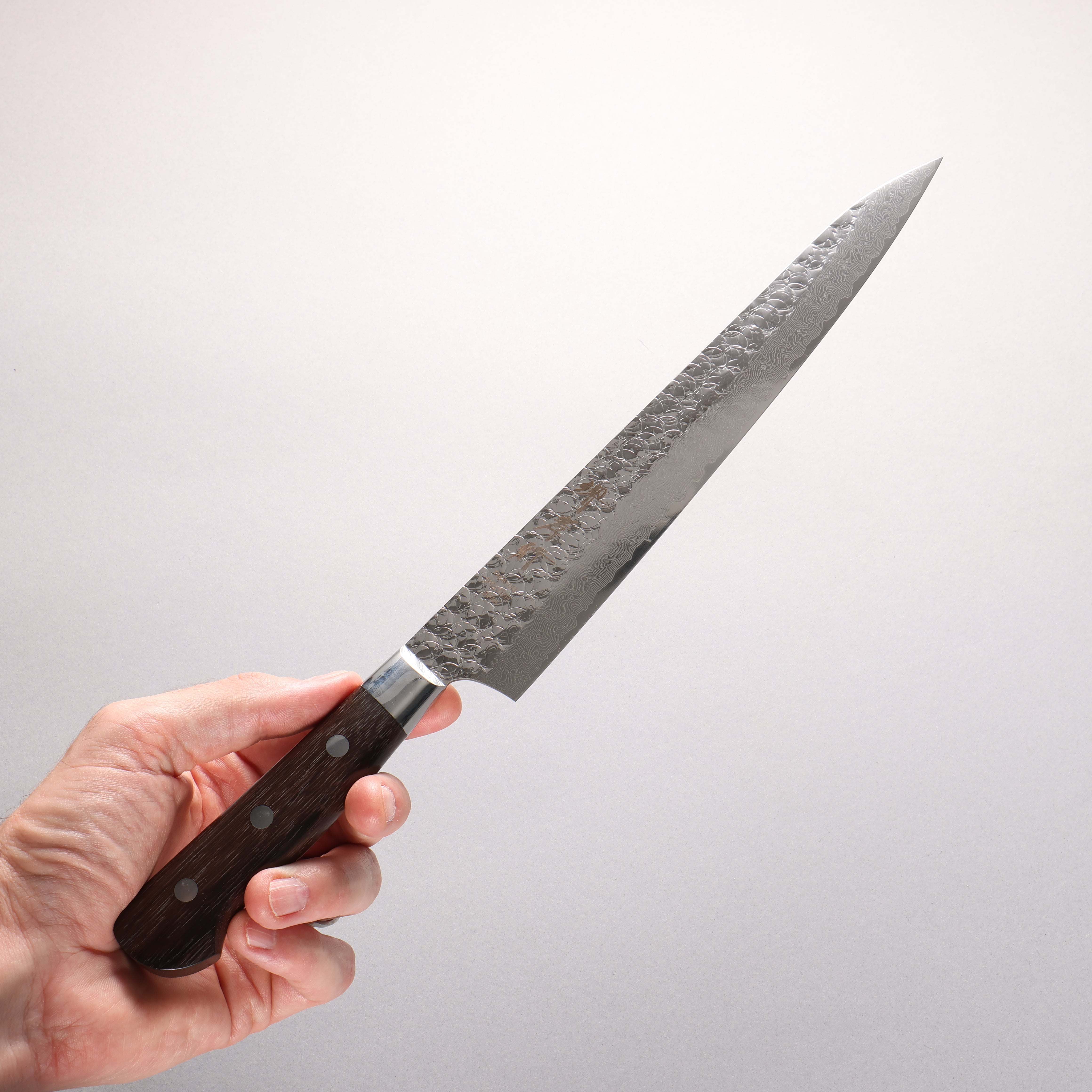 Sakai Takayuki SG2 Hammered Damascus Migaki Finished Sujihiki 240mm Rosewood Handle - Japanny - Best Japanese Knife