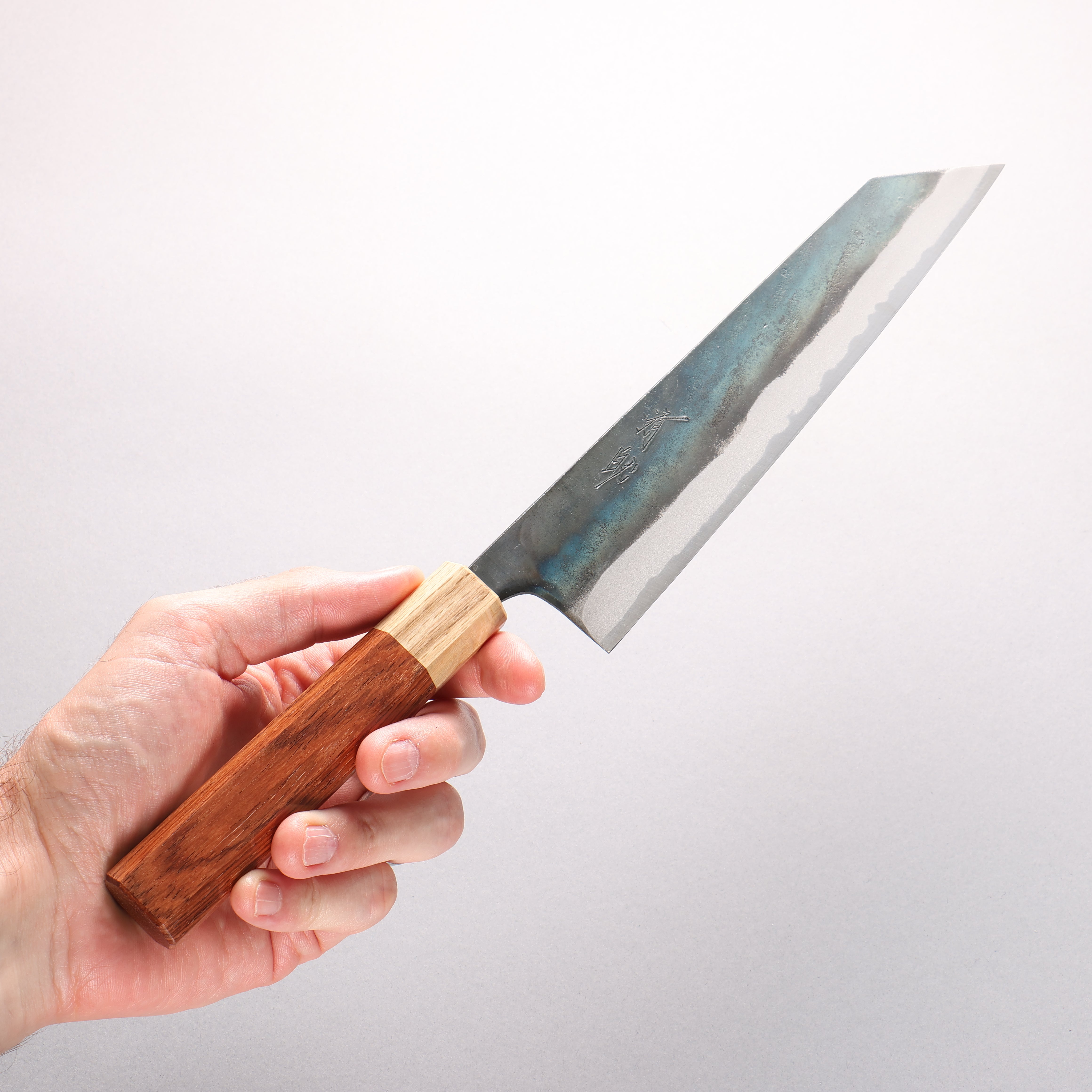 Seisuke Blue Super Black Finished Kiritsuke Gyuto 210mm Rosewood (ferrule: Oak) Handle - Japanny - Best Japanese Knife