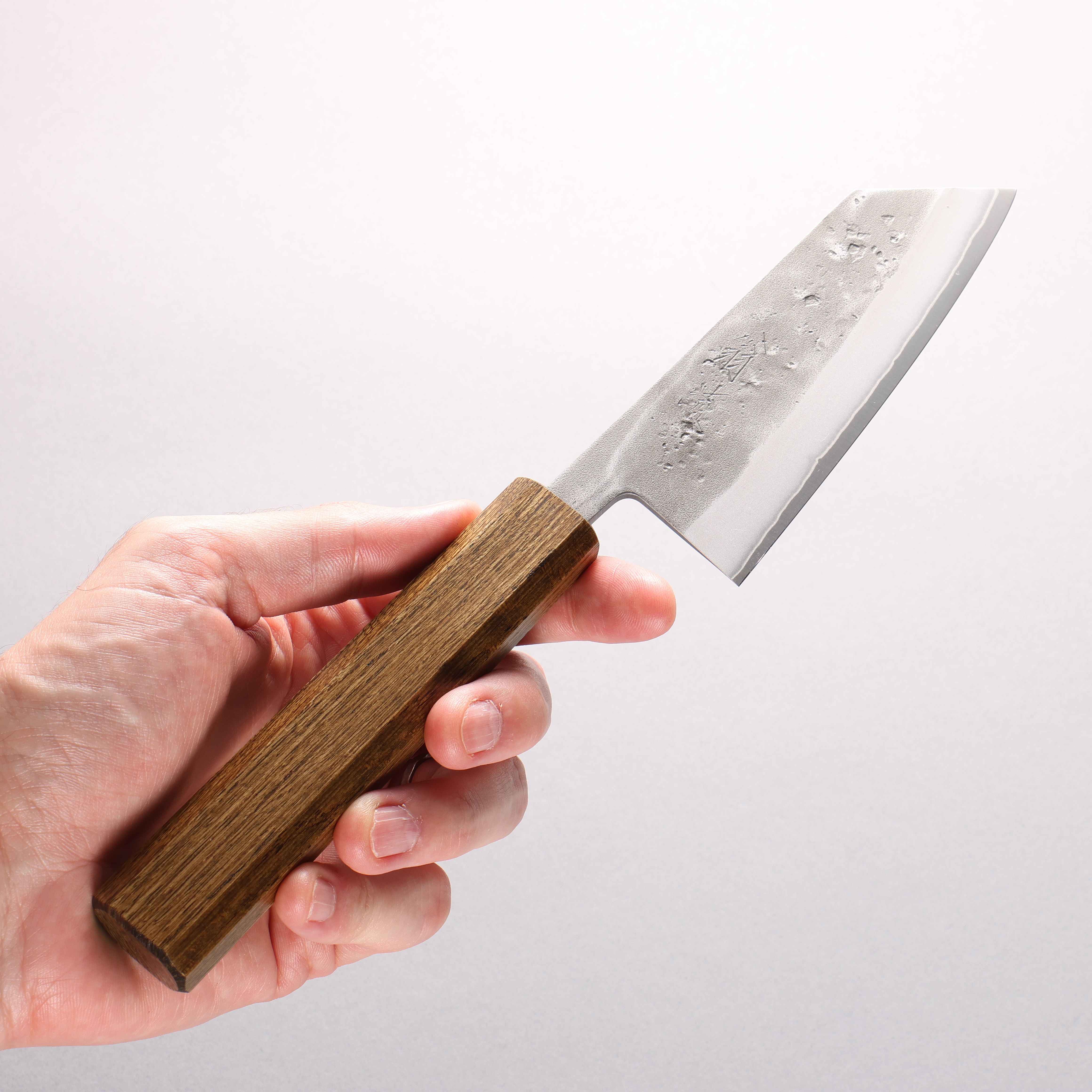 Oul SLD Nashiji Small Bunka 125mm Oak (Enkoku / Smoky black) Handle - Japanny - Best Japanese Knife