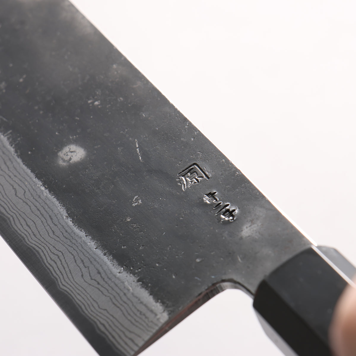 Shigeki Tanaka TEKKA Blue Steel No.2 Kurouchi Damascus Nakiri 165mm Walnut Handle - Japanny - Best Japanese Knife