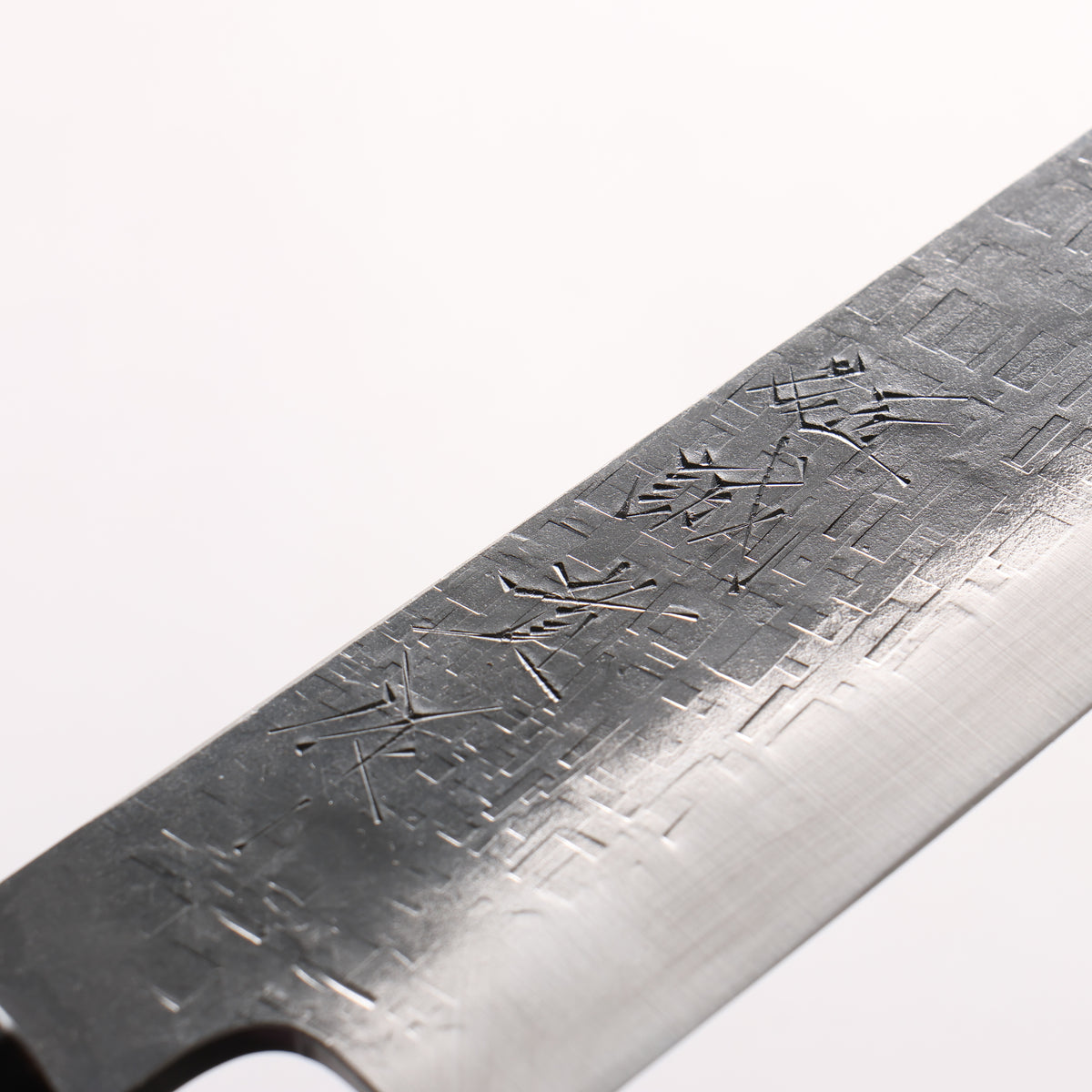 Shigeki Tanaka Blue Steel No.2 Black Finished Hammered(square) Small Santoku 150mm Walnut Handle - Japanny - Best Japanese Knife