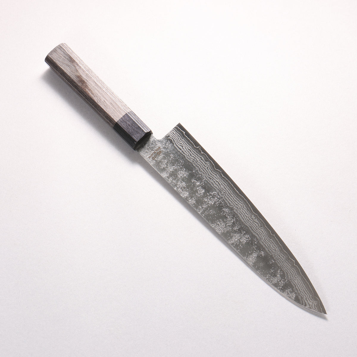 Higuchi VG10 8 Layer Damascus Nashiji Gyuto 210mm Gray Pakka wood Handle - Japanny - Best Japanese Knife