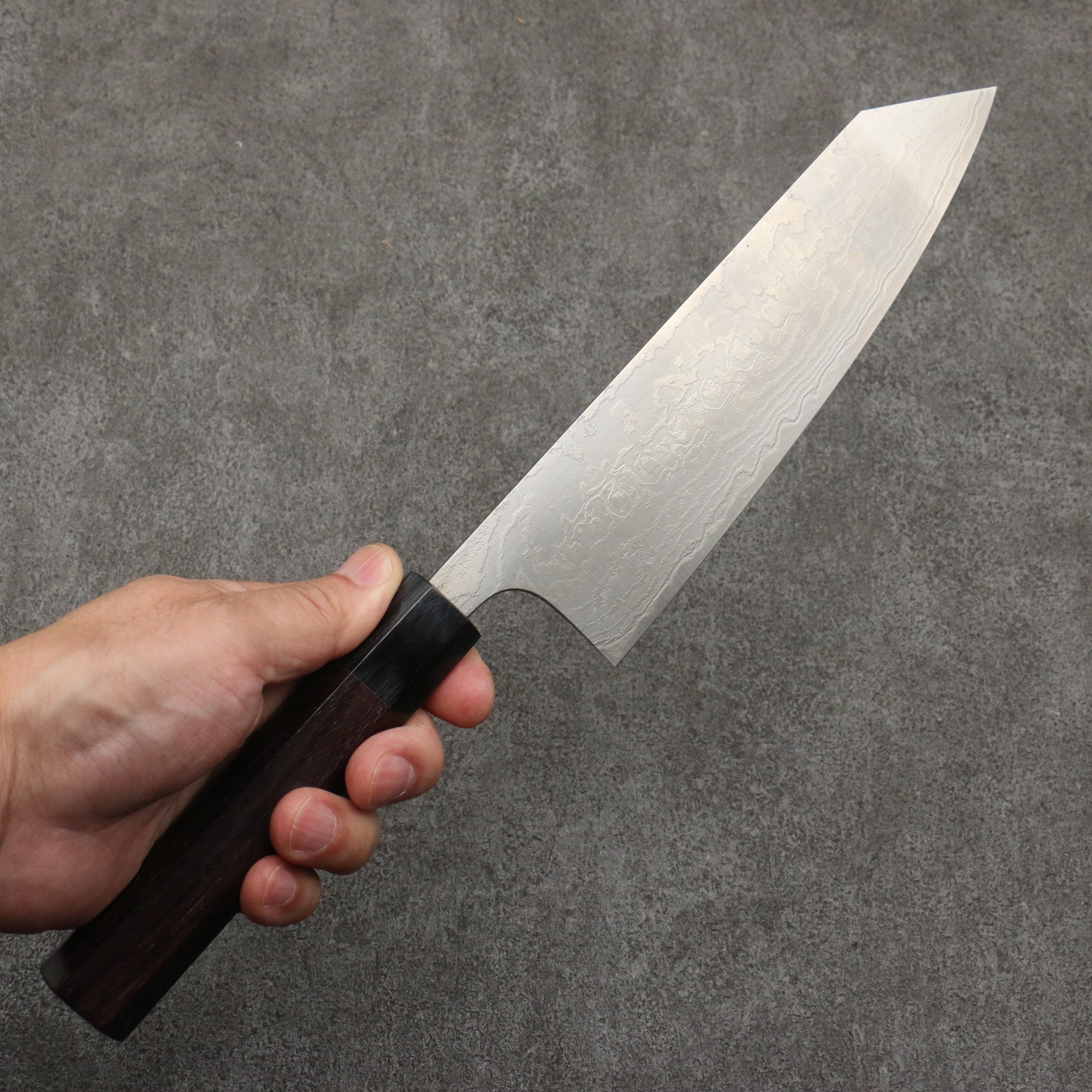 Nao Yamamoto SG2 Damascus Migaki Finished Bunka 180mm Rosewood (Ferrule: Black Pakka Wood) Handle - Japanny - Best Japanese Knife