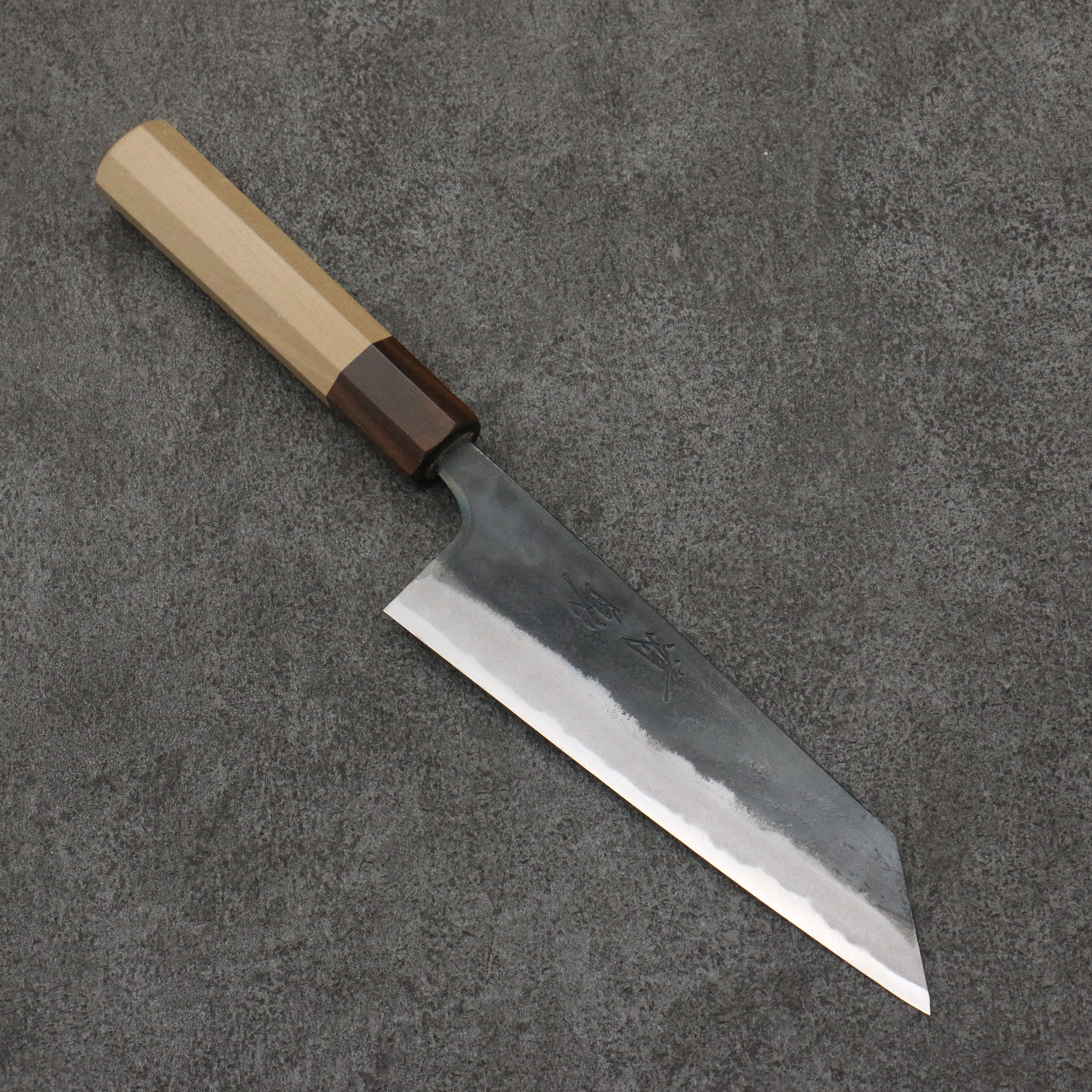 Seisuke Blue Steel No.1 Black Finished Small Bunka 150mm Magnolia (Ferrule: Ebony) Handle - Japanny - Best Japanese Knife
