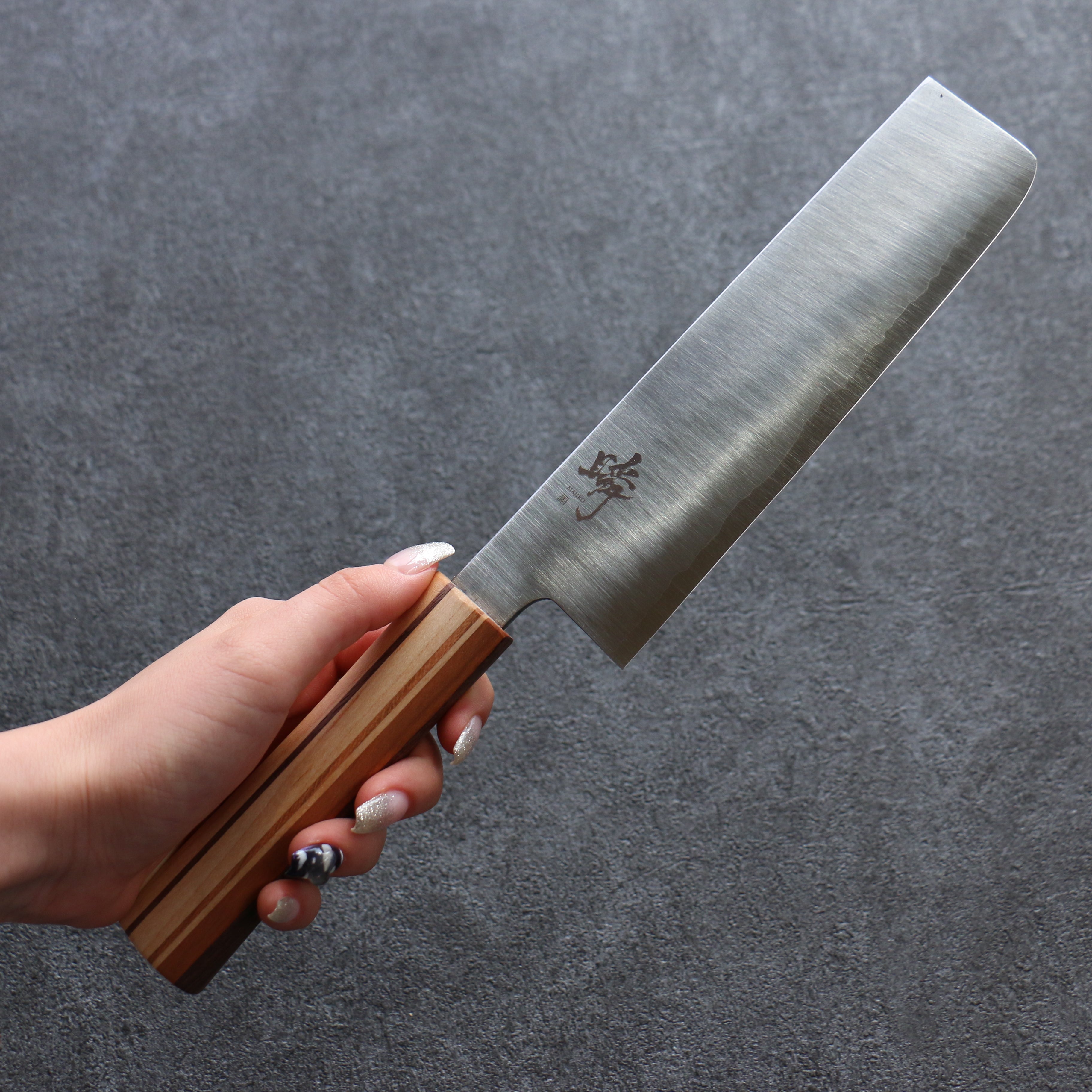 Shigeki Tanaka Majiro Silver Steel No.3 Nakiri 165mm Maple, Cherry, Walnut Handle - Japanny - Best Japanese Knife