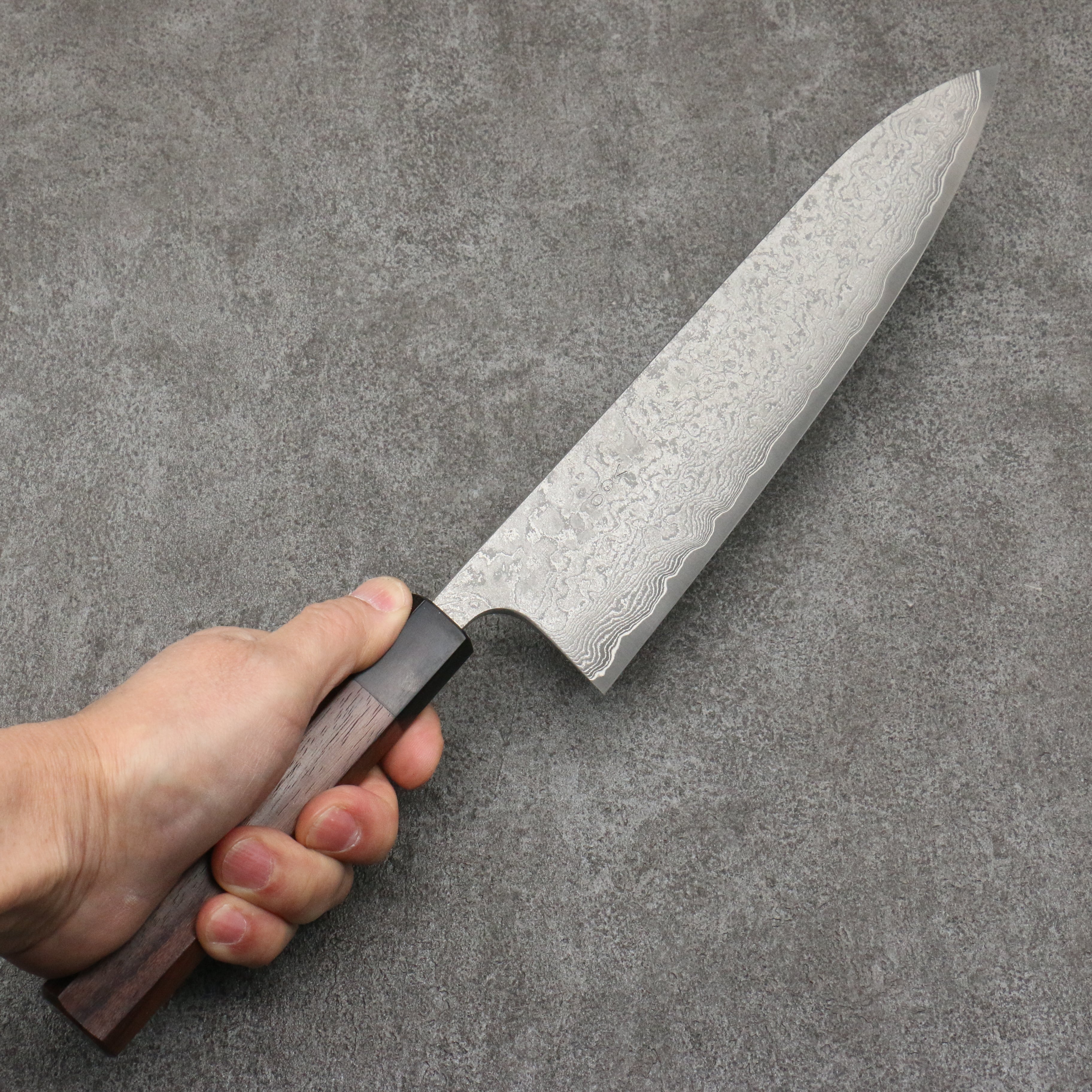 Nao Yamamoto VG10 Black Damascus Gyuto 240mm Shitan Handle - Japanny - Best Japanese Knife