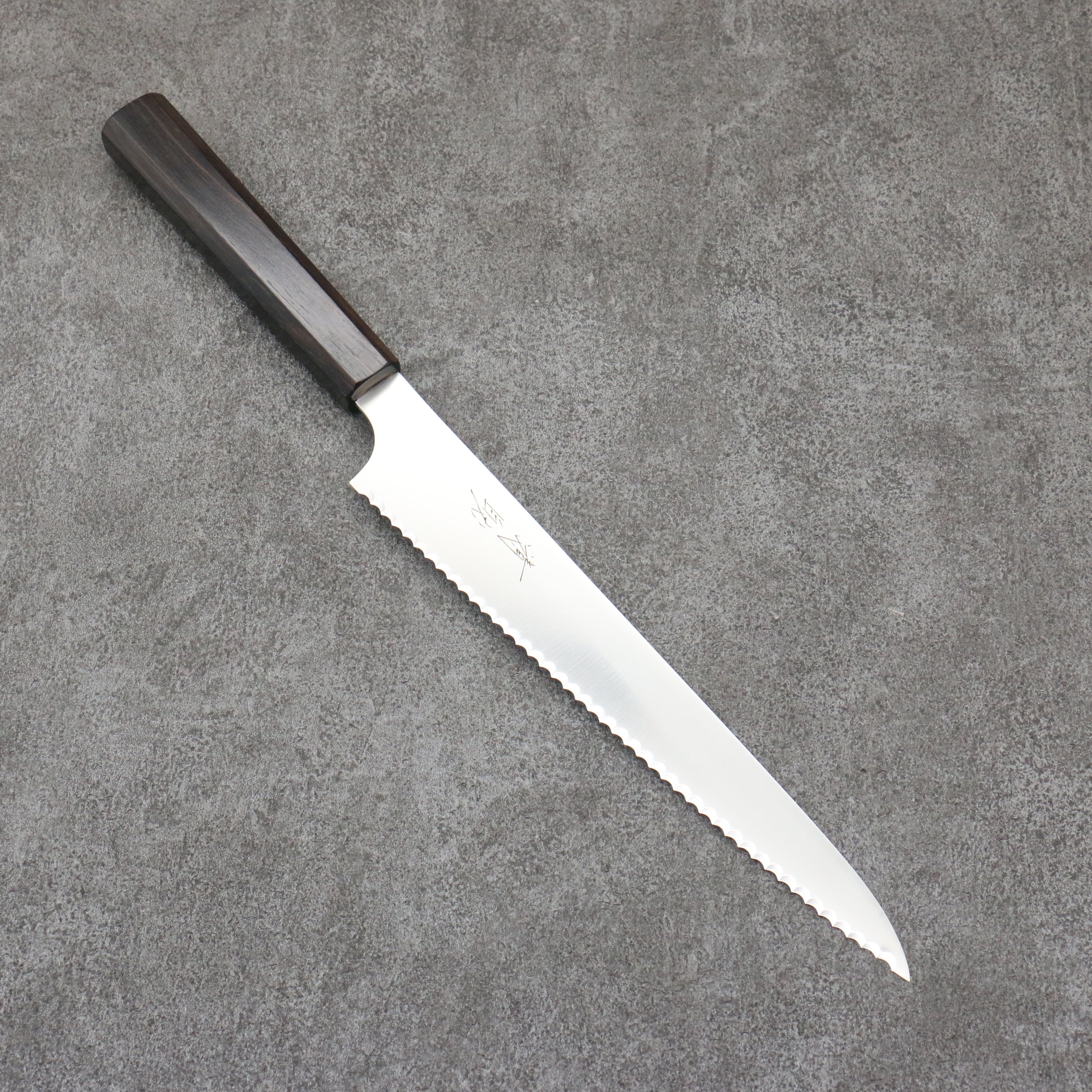 Seisuke Stainless Steel Bread Slicer 240mm Ebony Wood Handle - Japanny - Best Japanese Knife
