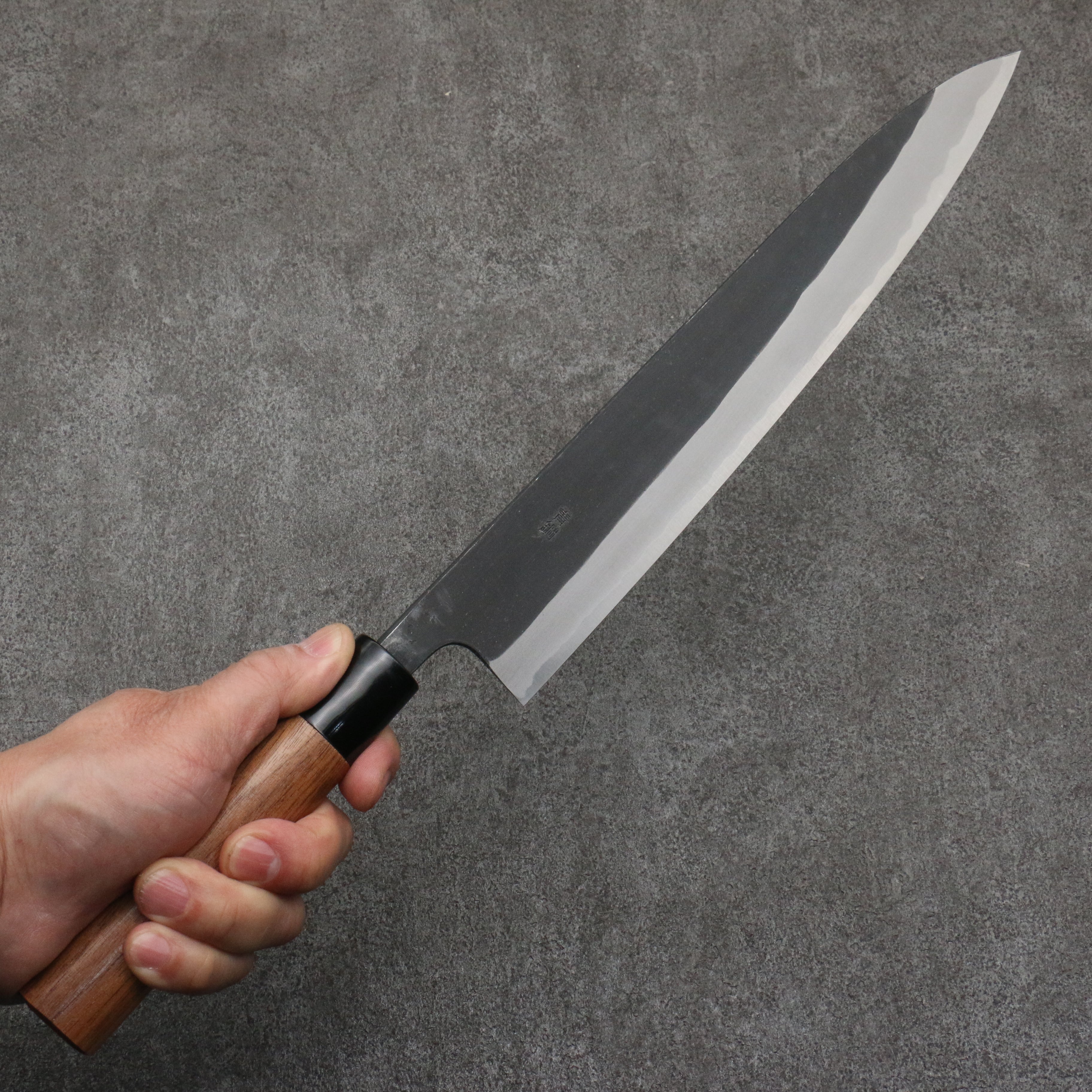 Nao Yamamoto Blue Steel Kurouchi Sujihiki 270mm Walnut Handle - Japanny - Best Japanese Knife