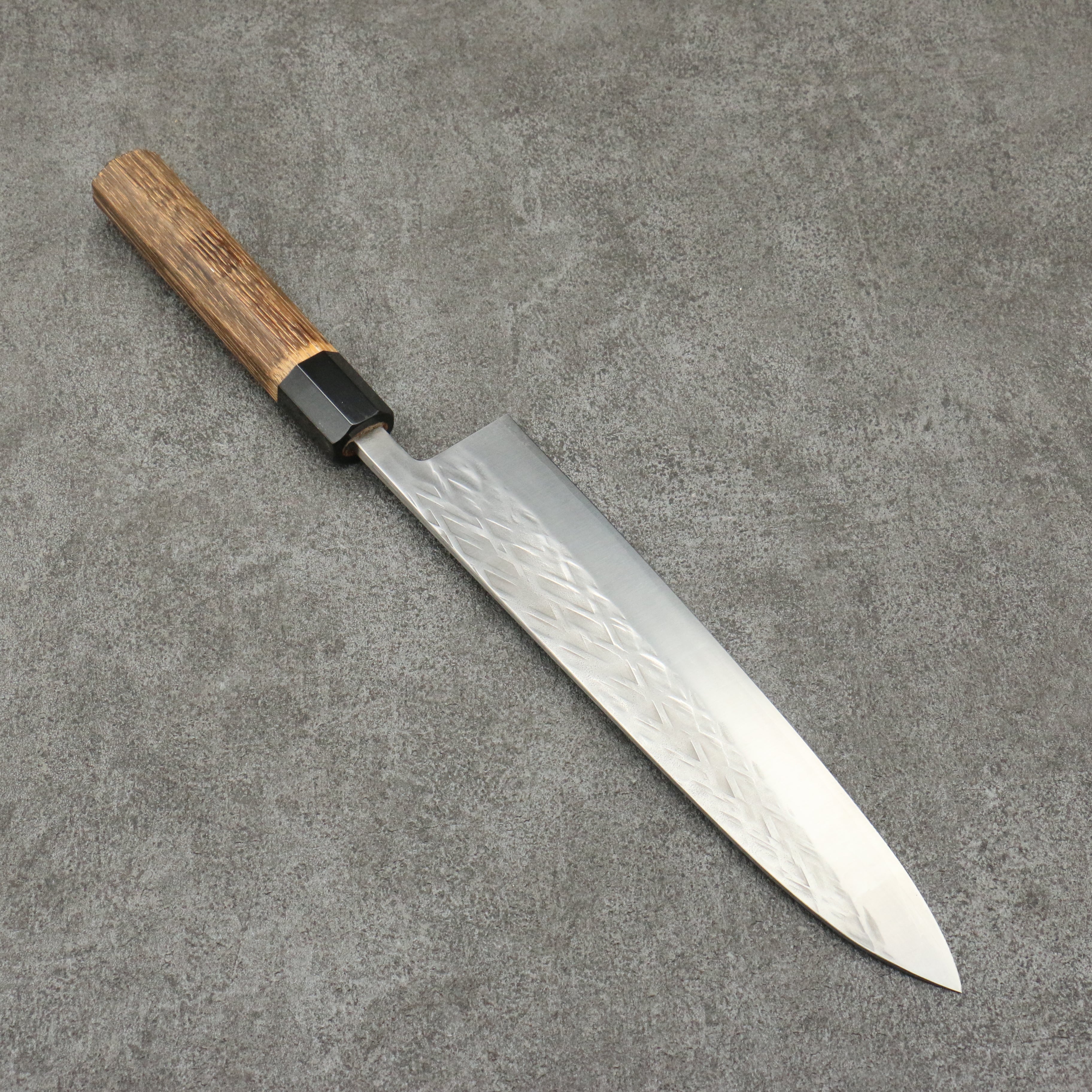 Tadafusa SLD Hammered Gyuto 240mm Burnt Walnut Handle - Japanny - Best Japanese Knife