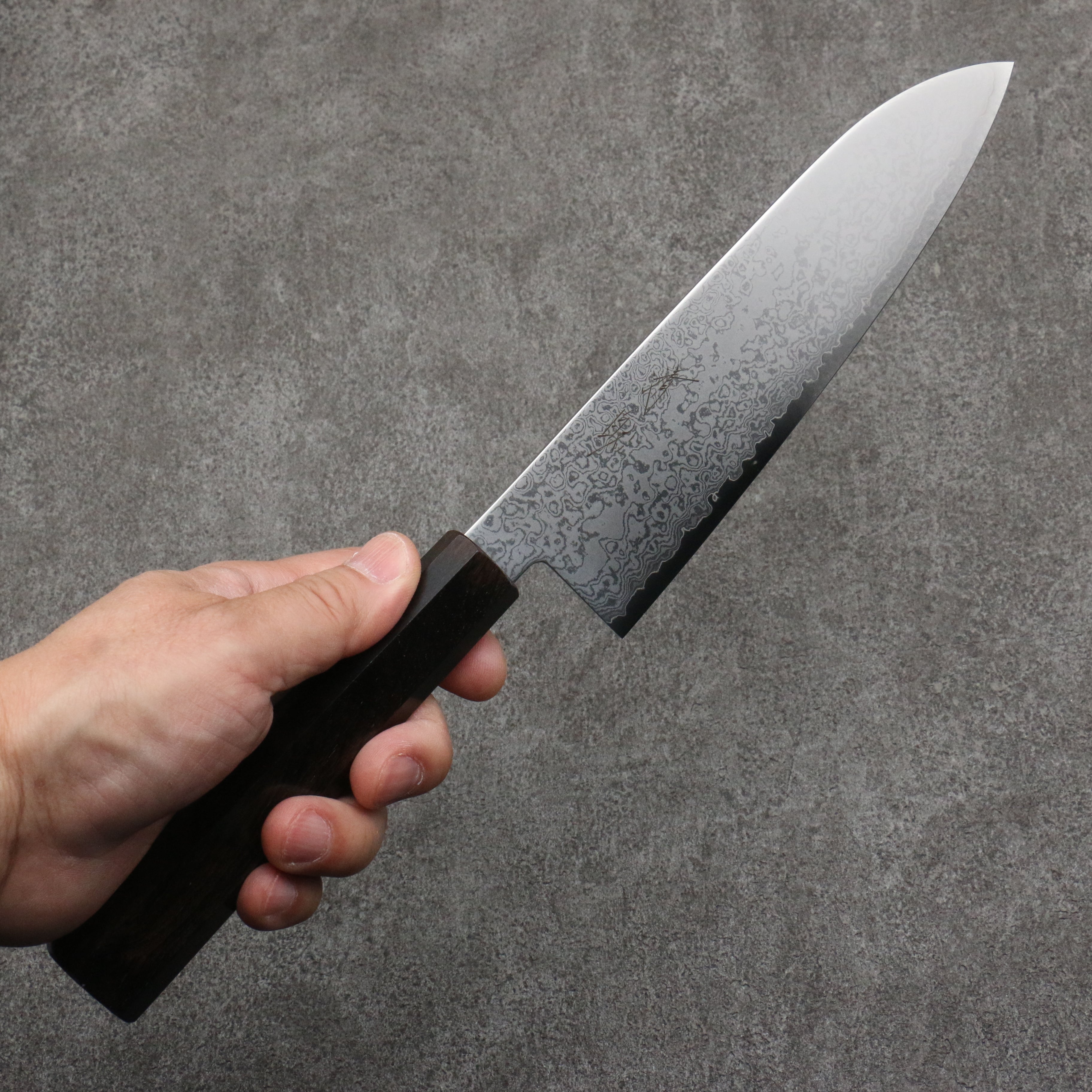 Seisuke VG10 Damascus Santoku 180mm Ebony Wood Handle - Japanny - Best Japanese Knife