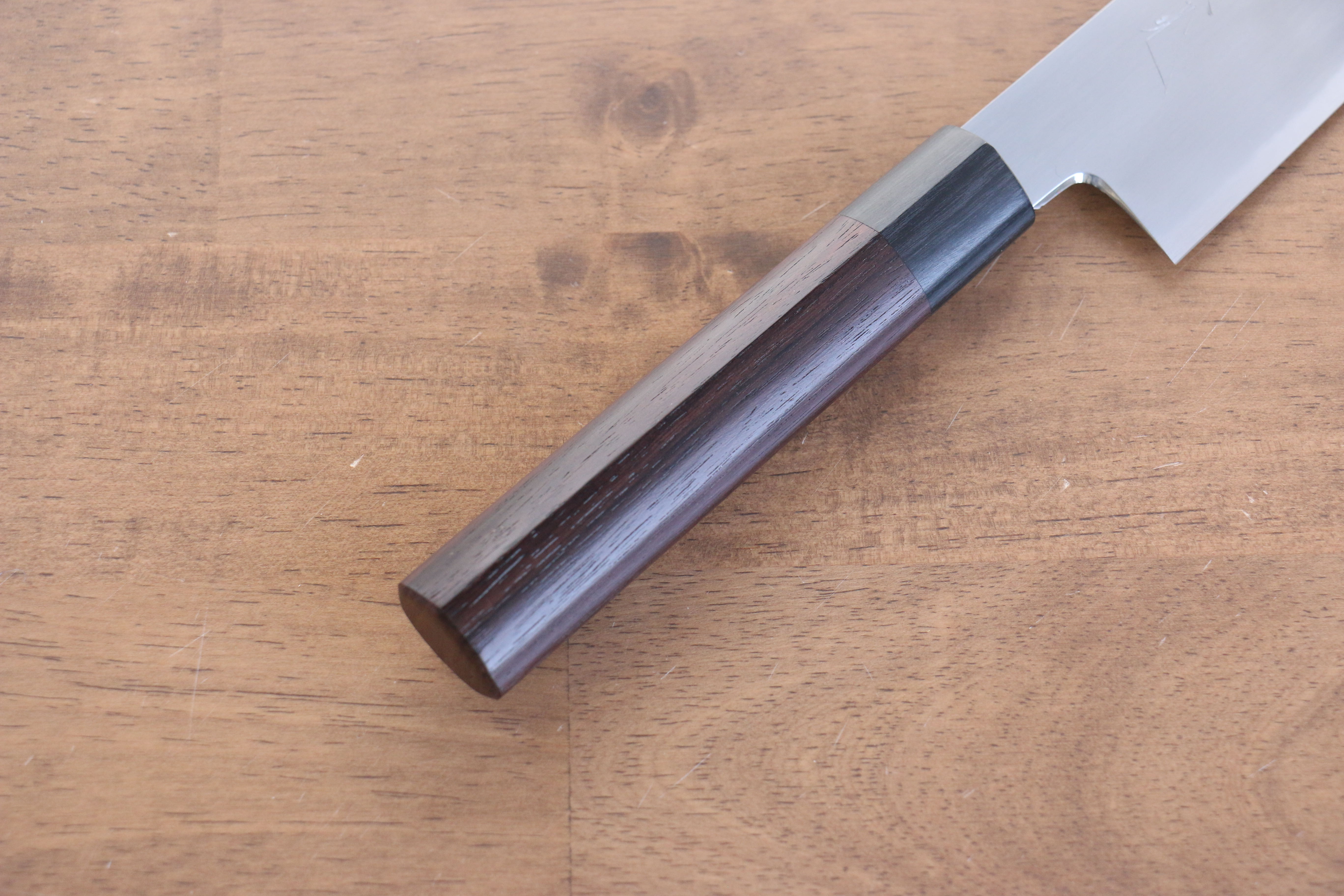 Jikko White Steel No.2 Santoku 180mm Shitan Handle - Japanny - Best Japanese Knife