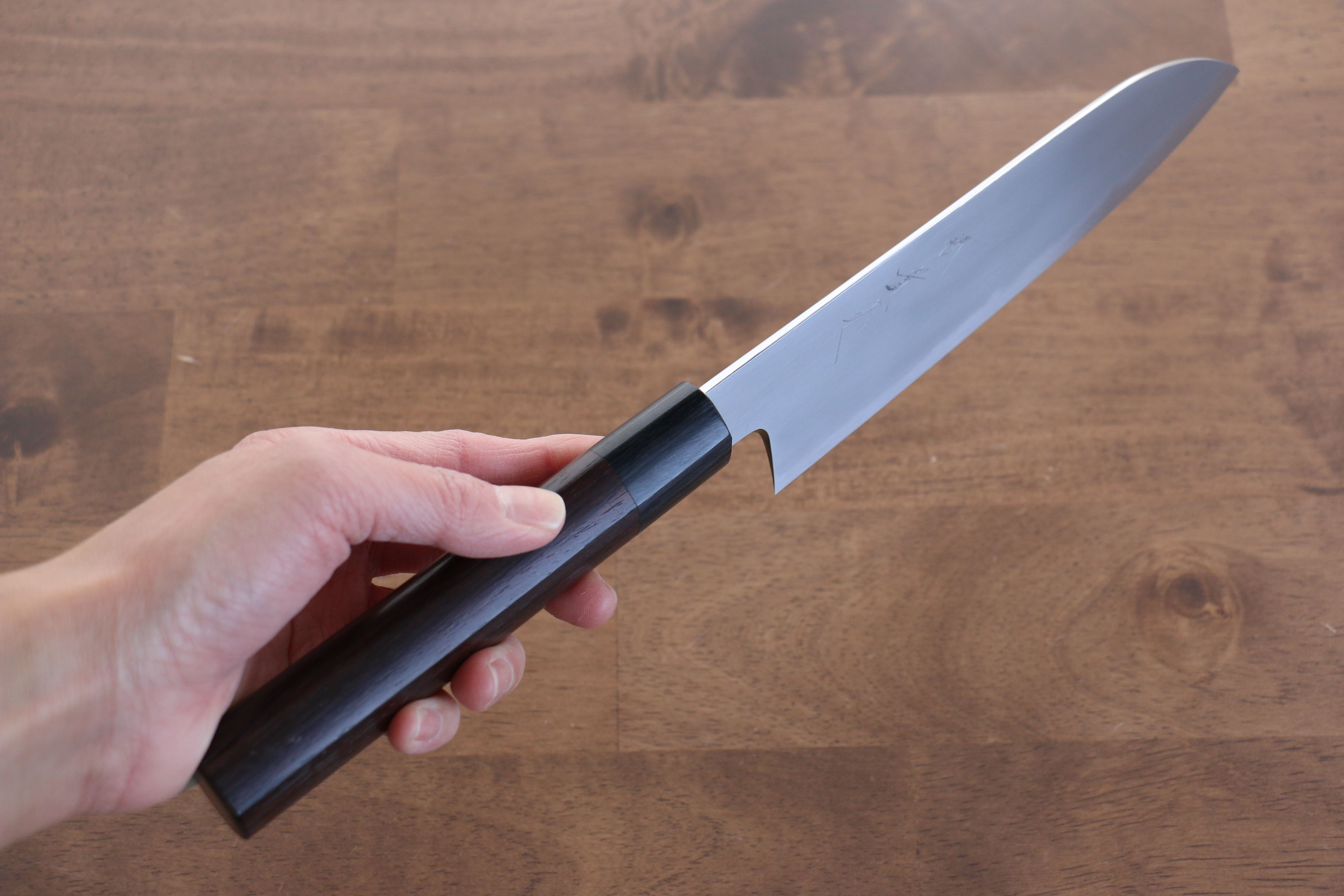 Jikko White Steel No.2 Santoku 180mm Shitan Handle - Japanny - Best Japanese Knife