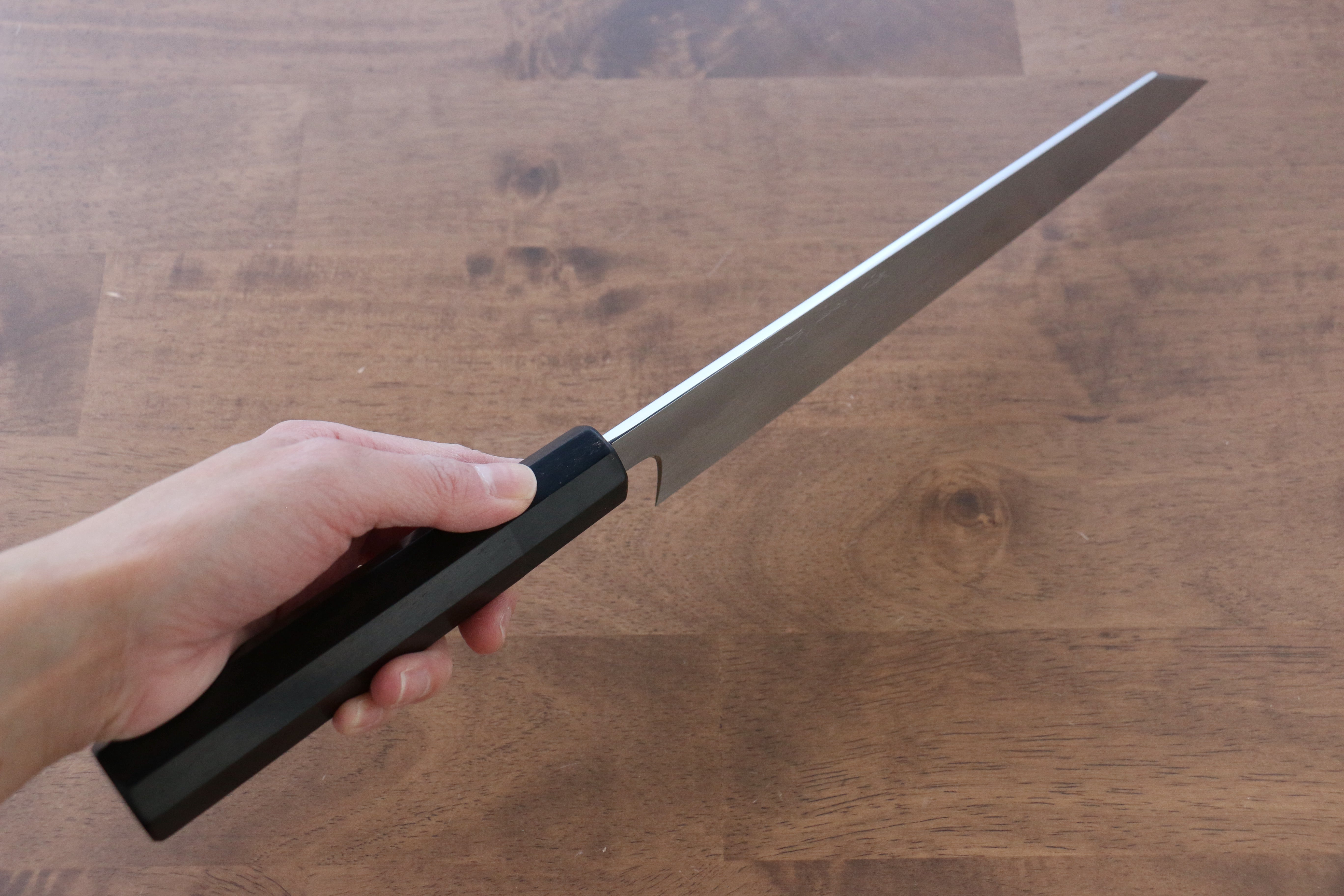 Jikko Honyaki White Steel No.3 Kasumitogi Kiritsuke Gyuto 240mm Ebony Wood Handle - Japanny - Best Japanese Knife